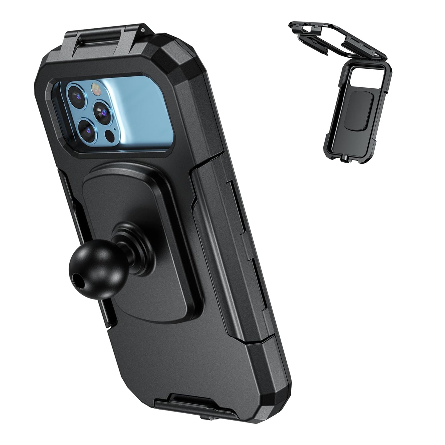 iMESTOU IP66 Waterproof Bicycle Mobile Phone Holder with 2.5 cm Ball Head, Suitable for RAM B Components / 2.5 cm Double Socket Arms, Suitable for 3.5 - 6.1 Inch Mobile Phones with Max. Thickness 1.1