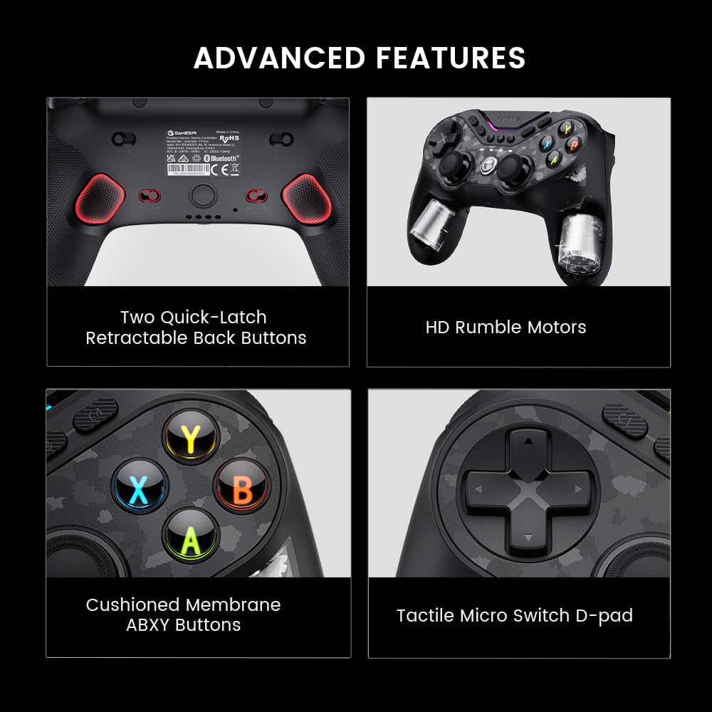 GameSir Tarantula Pro Wireless PC Controller - Switchable ABXY Buttons, TMR Joysticks, 9 Mappable Buttons for PC/Switch/iOS/Android, RGB Lighting