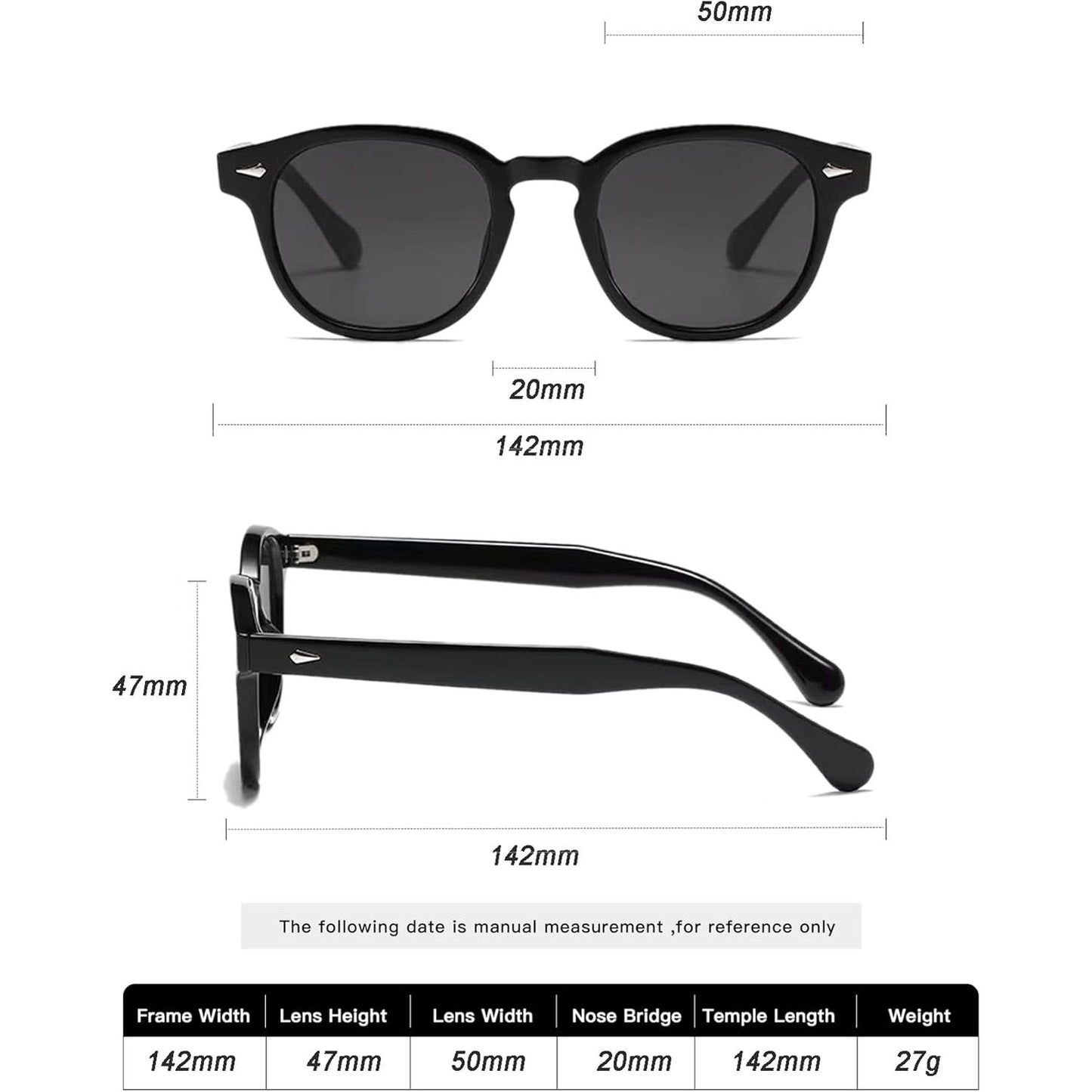 HWYYLX Retro Oval Polarized Sunglasses For Men Women, Vintage Depp Style Round Sunglasses, Fashion UV400 Protection Tinted Lens Carnival Sun Glasses