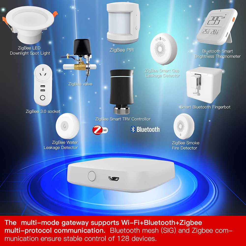 MOES Tuya ZigBee and BLE Multi-Mode Smart Home Gateway WiFi Mesh Hub Work with Tuya ZigBee or BLE Smart Home Devices