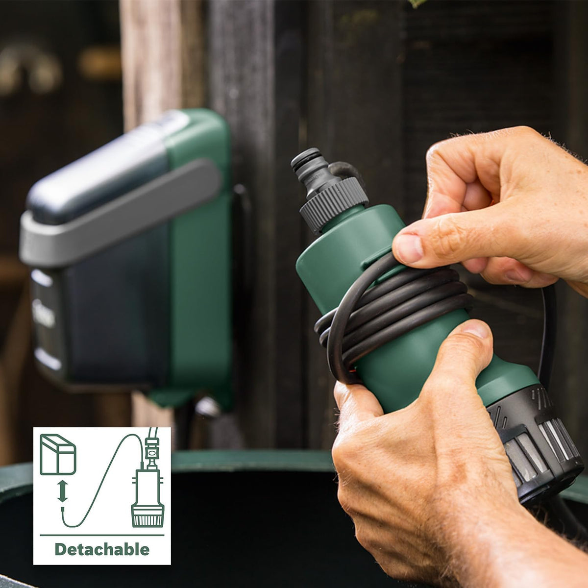 Pompa submersibila Bosch GardenPump 18V-2000, fara baterie, verde clasic
