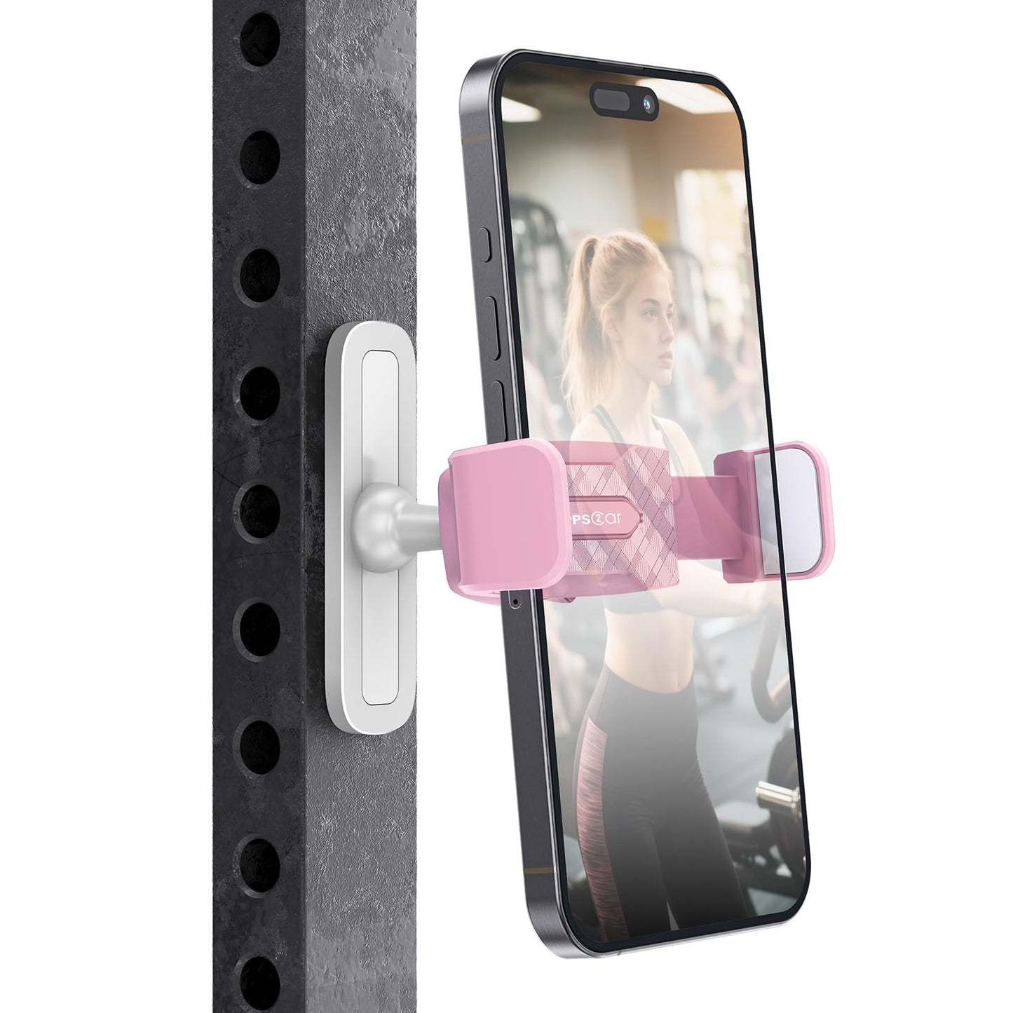 APPS2Car Gym Magnetic Phone Holder, 360 Adjustable, Compatible with 4.7-6.5" Smartphones, Alloy Base and Joint, Black