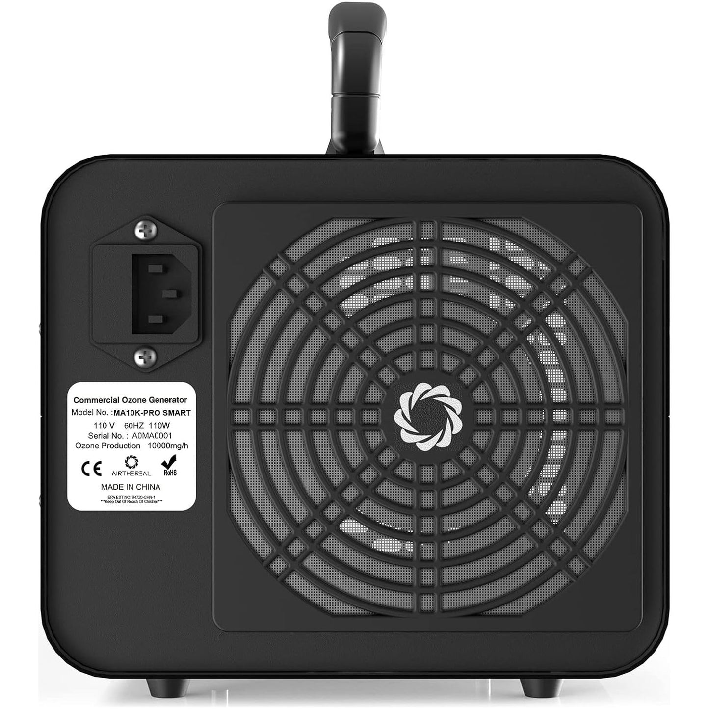 Airthereal MA10K-PRO SMART WiFi Ozone Generator - High Ozone Output Capacity Ozonator- Odor Remover, Deodorizer, Sterilizer - Adjustable Output and Timer Settings for Any Size Room - Black