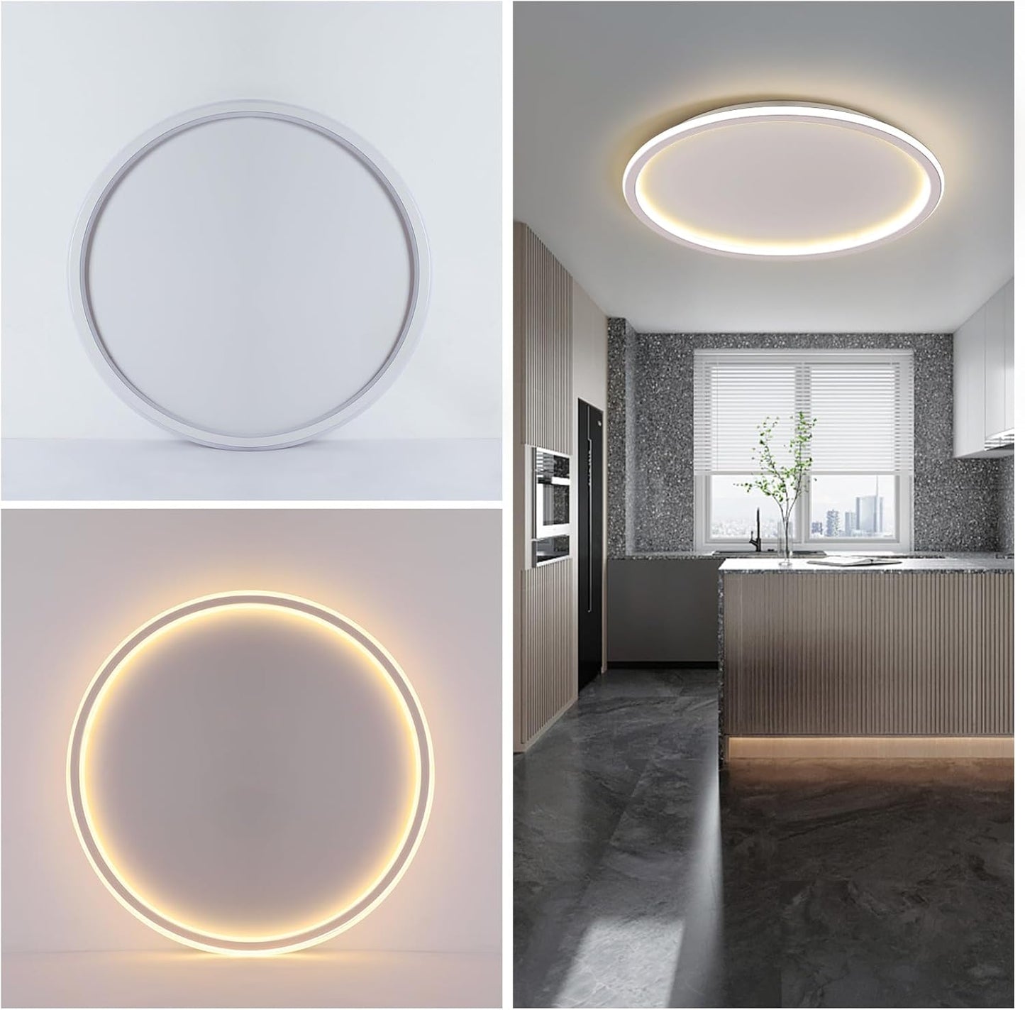 MOONSEA Ceiling Light LED Ceiling Light Dimmable 28 W Ceiling Light Bedroom 3000 K 6000 K Indirect Ceiling Light Round for Bedroom Children's Room Kitchen Dining Room White Diameter 41.5 cm