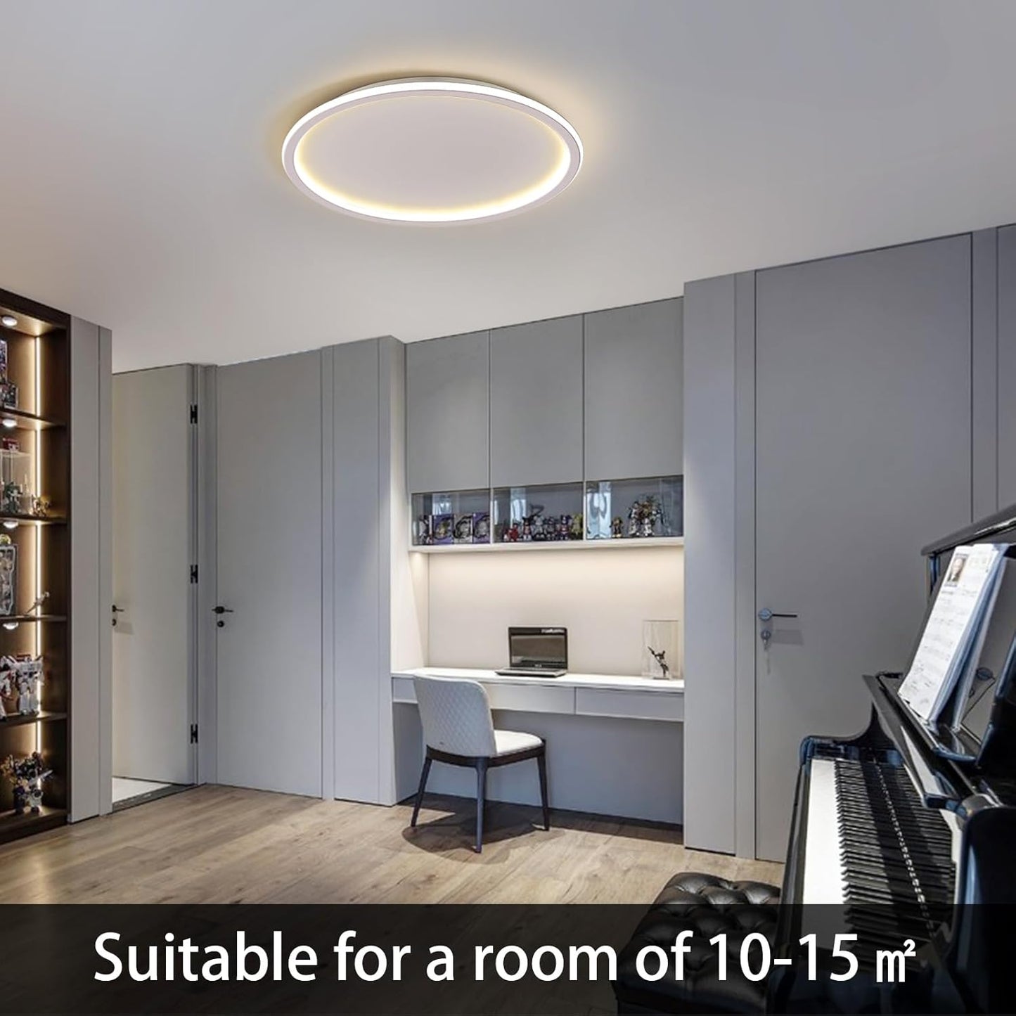 MOONSEA Ceiling Light LED Ceiling Light Dimmable 28 W Ceiling Light Bedroom 3000 K 6000 K Indirect Ceiling Light Round for Bedroom Children's Room Kitchen Dining Room White Diameter 41.5 cm