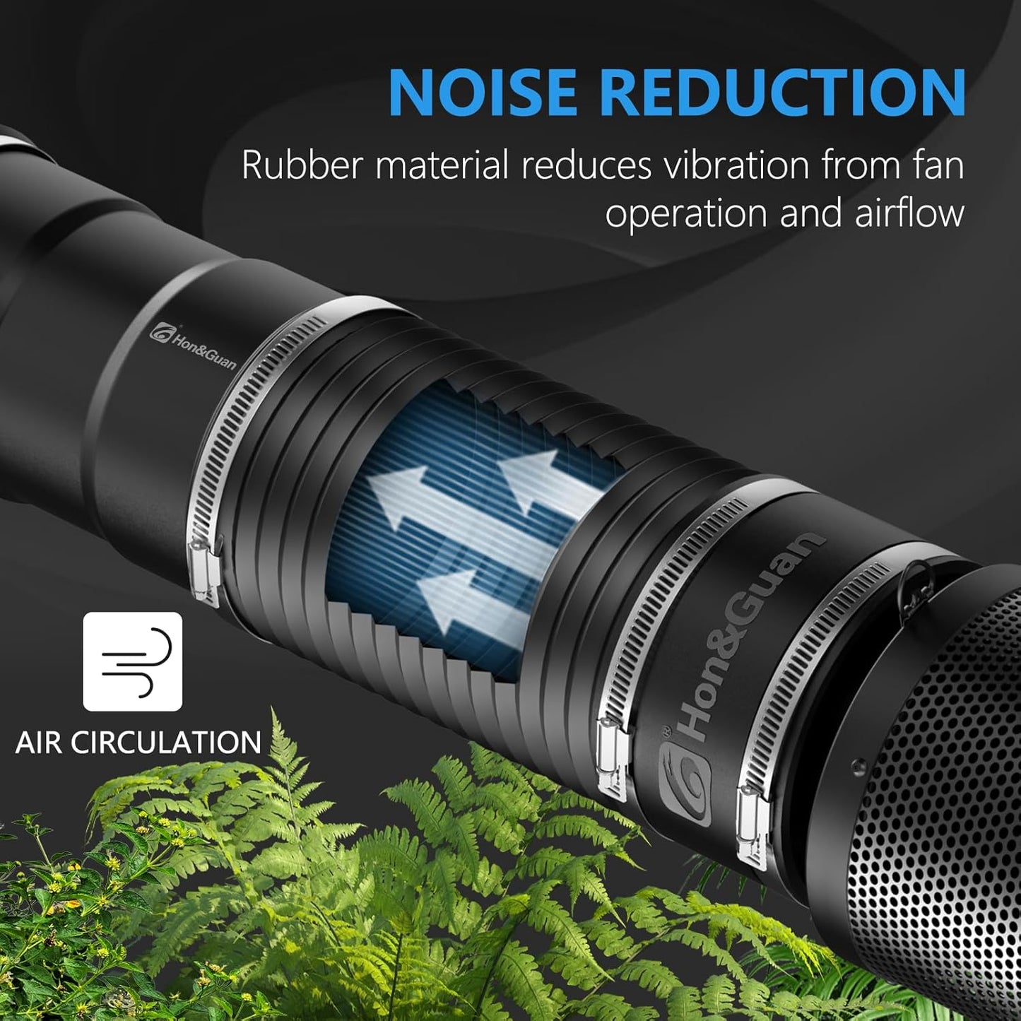 Hon&Guan 100 mm Flexible Rubber Sleeve Rubber Coupling with Two Stainless Steel Clamps, Noise-Reducing Cuff Odourless, Pipe Connector for Pipe Fan, Carbon Filter, Rigid Pipe, Steel Pipe