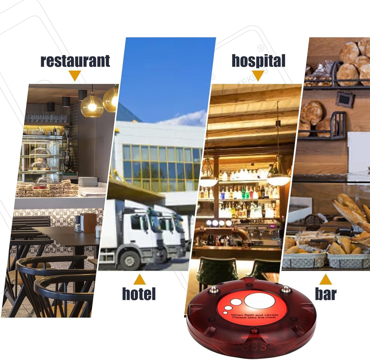 Retekess TD158 Pager Call System, 30 Restaurant Pager System, Outdoor 500 M, LED Tube Display, 4 Call Modes, 1-250s Call Time, Gastro Pager for Food Truck, Hotel, Bar