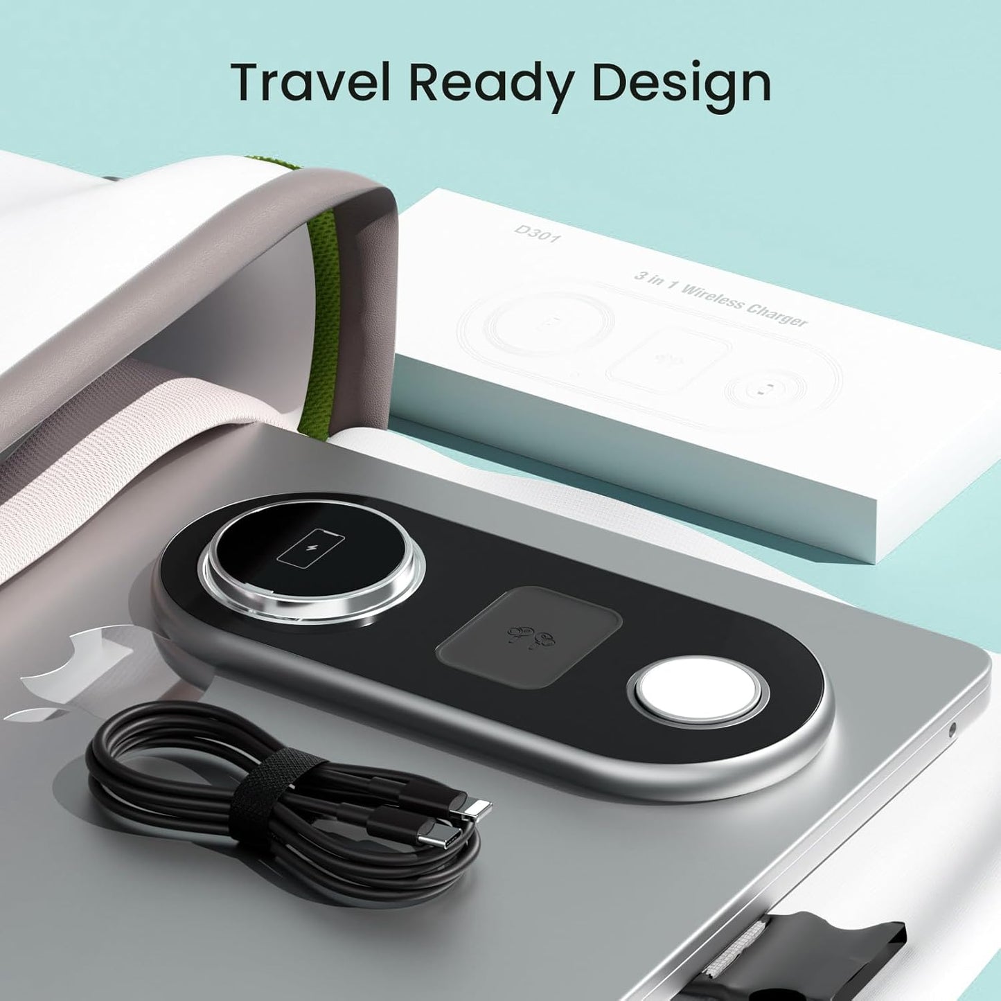 Wireless Charger iPhone Apple Qi2 Magsafe Charger 3 in 1 Charging Station Apple Magsafe Charger Stand for iPhone 16 15 14 13 12 Plus Pro Max, Apple Watch 1-9 Ultra, Airpods 2-3 Series