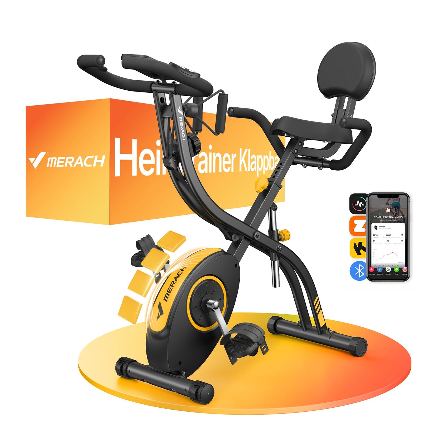 Bicicleta fitness MERACH MR-S15H1 pliabila 4 in 1 rezistenta magnetica