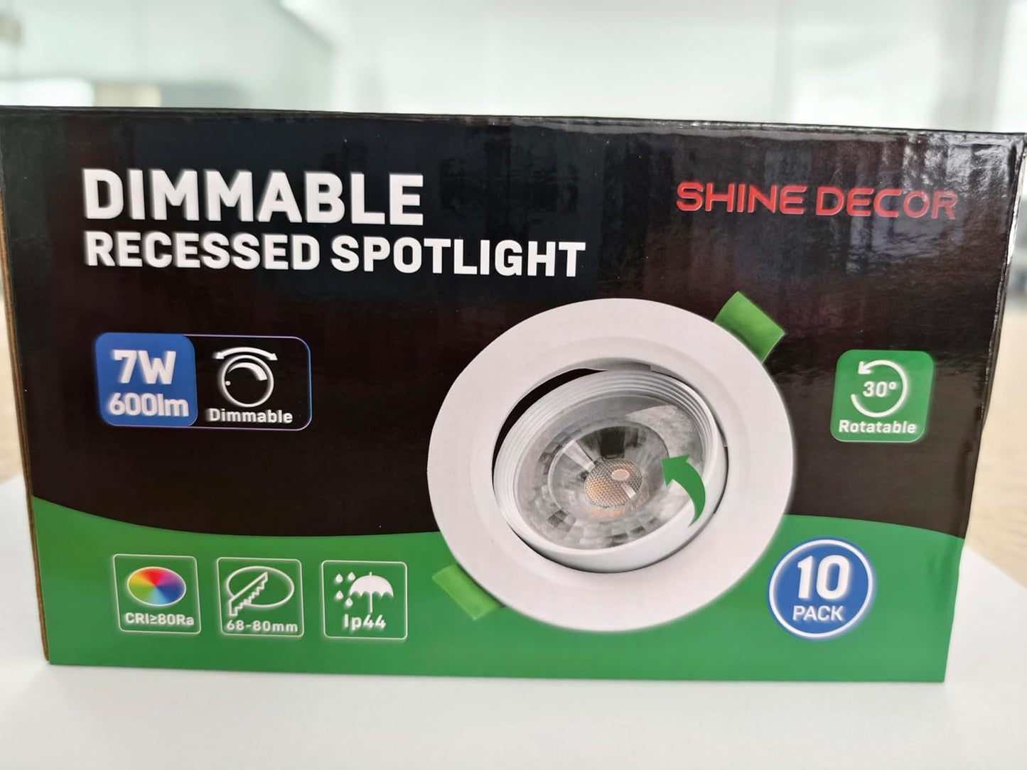Shine Decor LED Recessed Spotlight,Neutral White 4000K Dimmable,LED Ceiling Downlights,Recessed LED Lights for Bedroom Bathroom Kitchen,Pack of 10