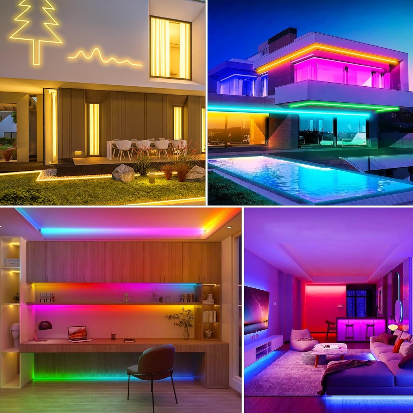 15 m RGB Neon LED Strip, Flexible Multicoloured Neon LED Strip, Control with App/Remote Control, IP67 LED Neon Rope Light for Gaming Bedroom Indoor and Outdoor Decoration