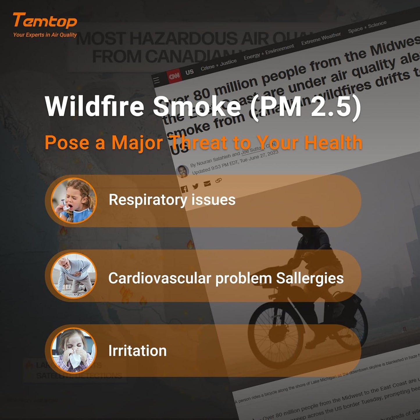 Temtop Air Quality Monitor Detects PM2.5 PM10 Formaldehyde TVOC AQI Temperature Humidity Tester Particle Counter Indoor Outdoor Air Pollution Detector with Data Export, LKC1000S+ 2nd