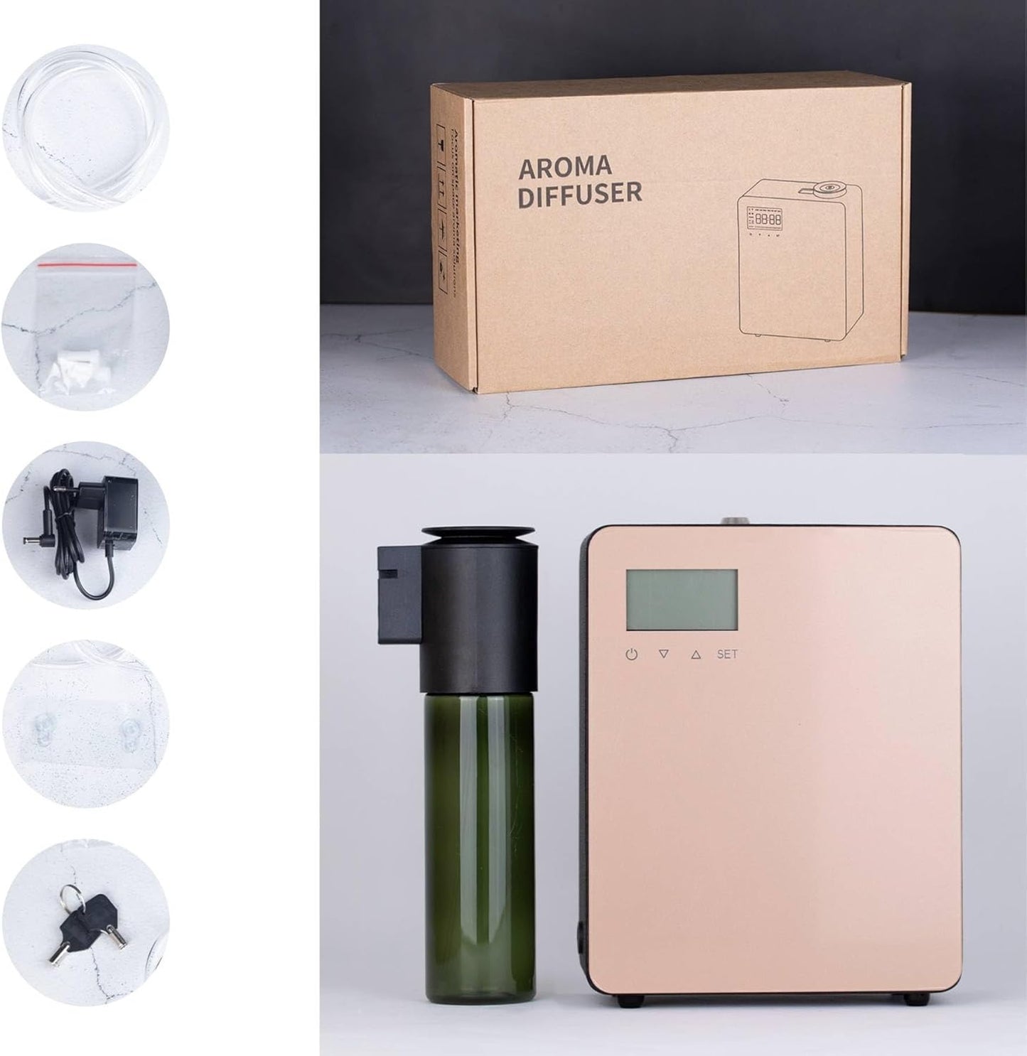 OmBiance Essential Oil Diffuser Aromatherapy - Waterless Diffusers for Essential Oils, No Water, No Heat, Noiseless - Office - Large Room Home Hotel Lobby Sauna SPA Business