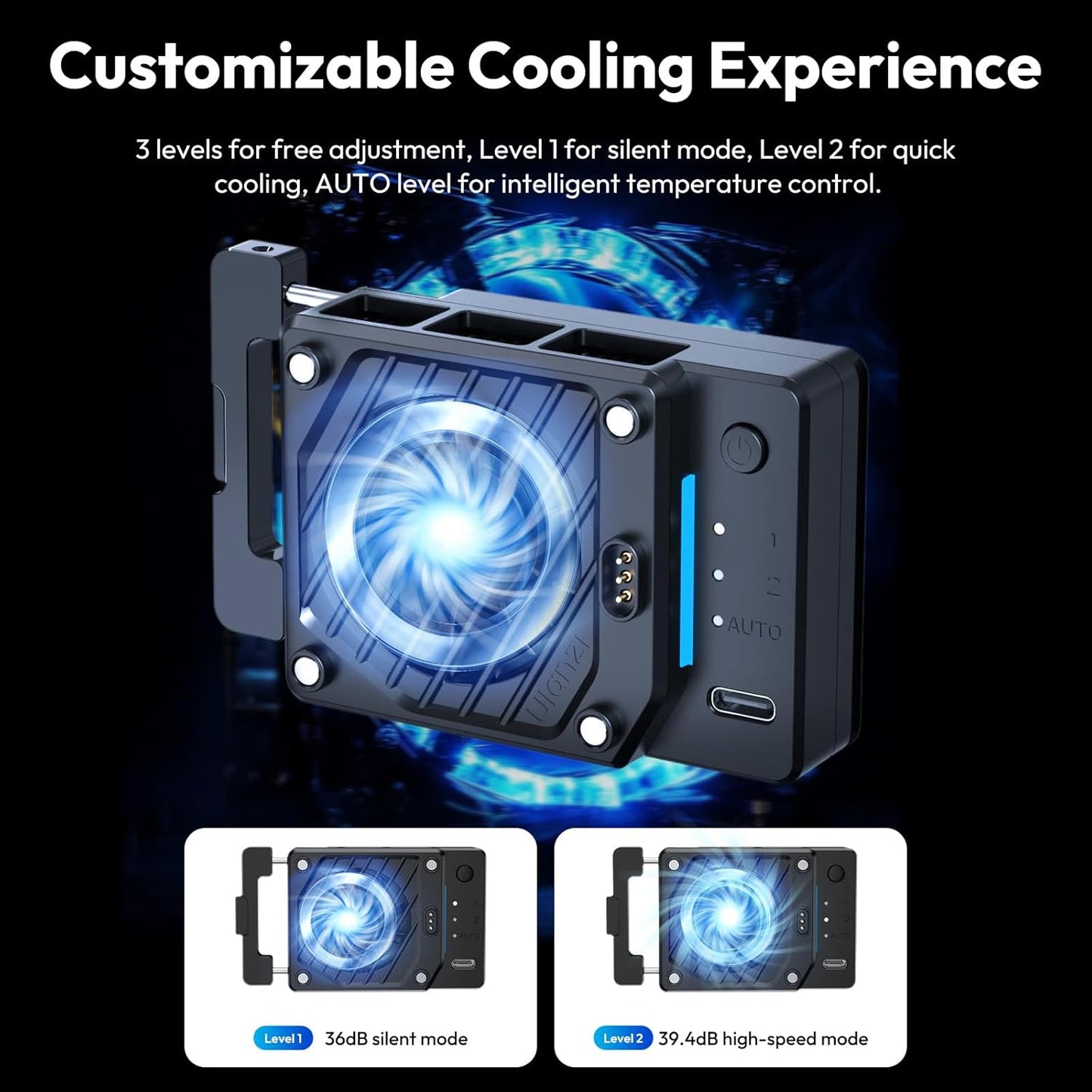 ULANZI CU01 Camera Cooler Kit for DSLR & Mirrorless, Semiconductor Cooling Fan with 3000mAh Magnetic Rechargeable Battery, 3 Speeds, Auto Temp Control Cooling for Video Recording(Battery+Cooler)