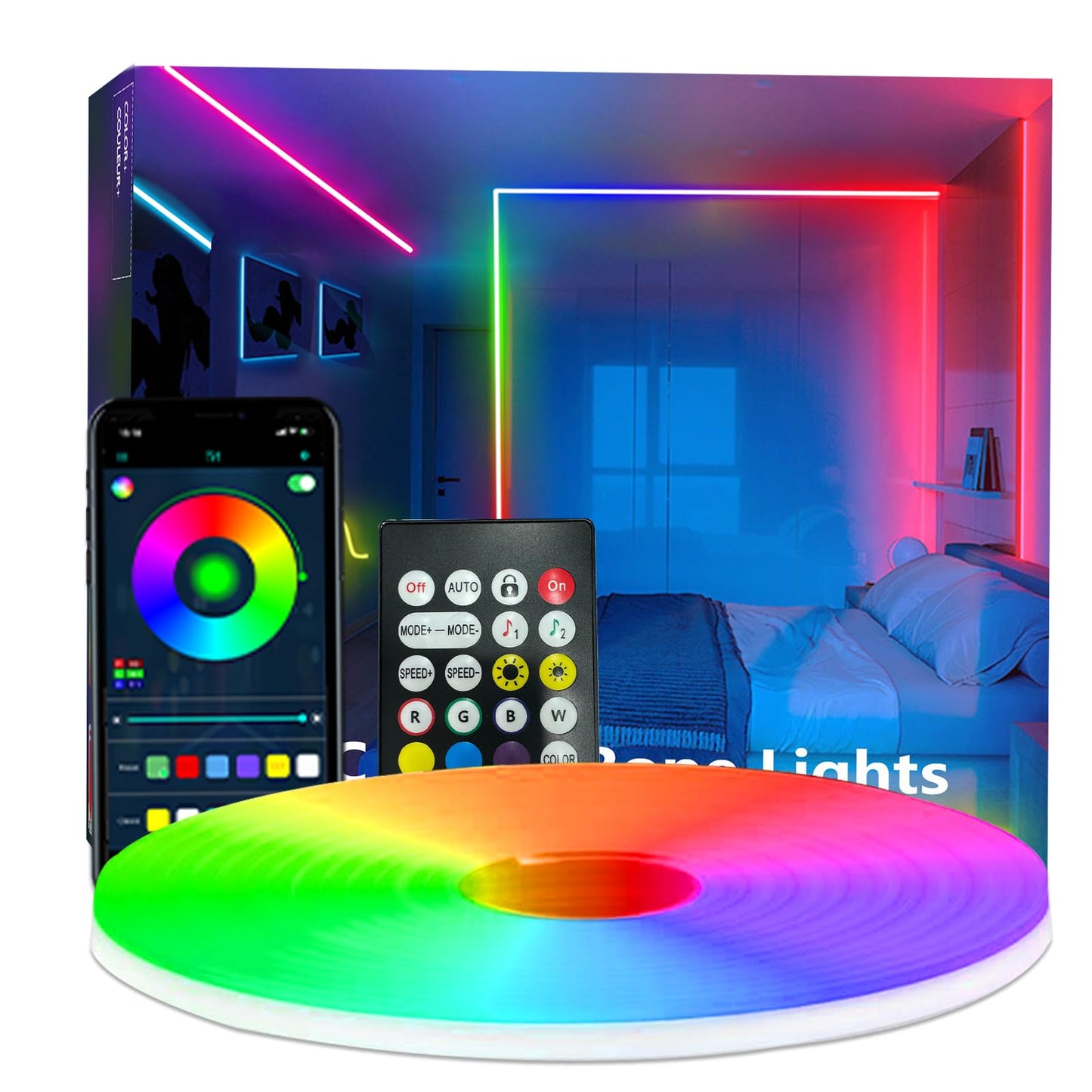 Banda LED Bvokon RGBIC Neon Rope Lights 20M Bluetooth App Remote