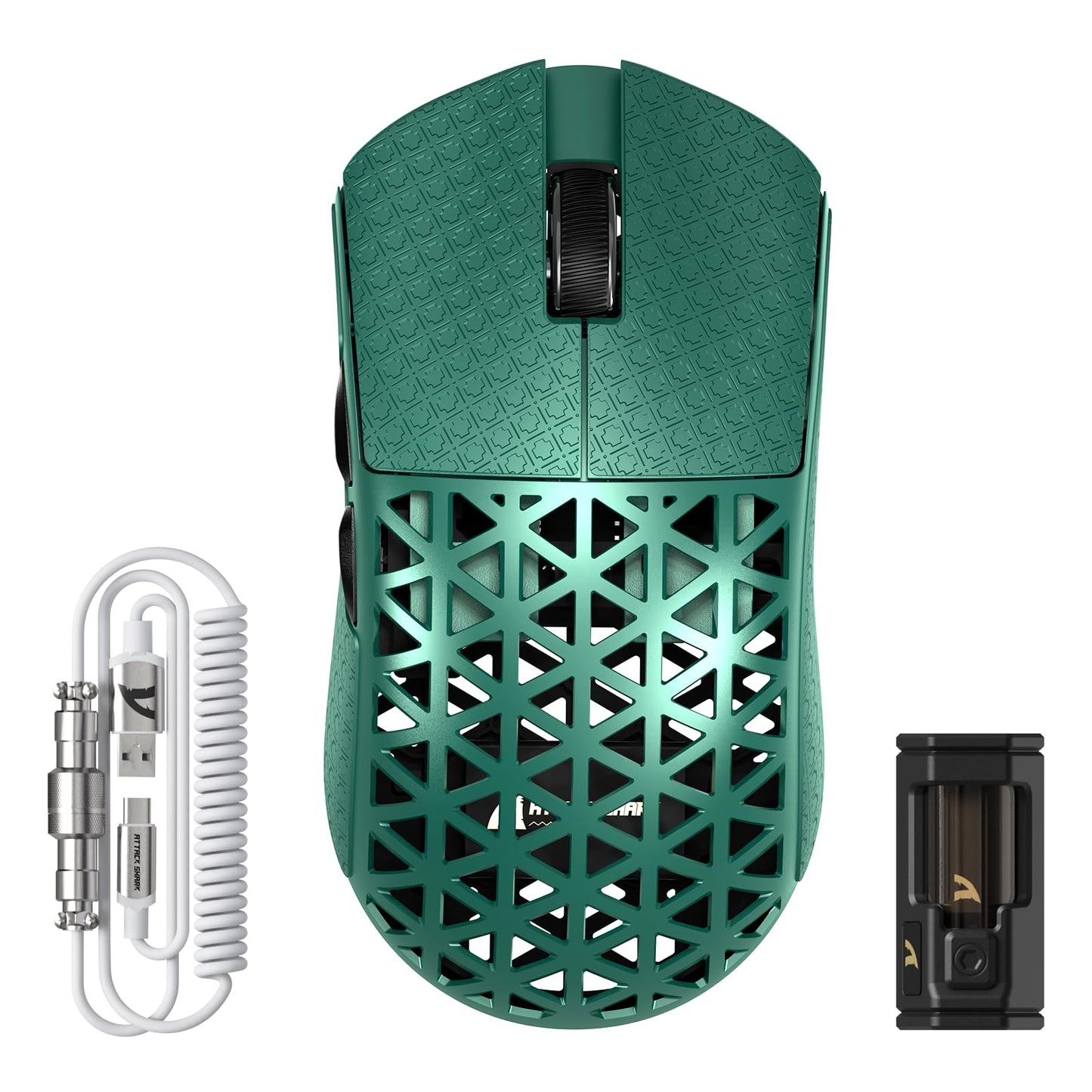 ATTACK SHARK R5 Ultra Carbon Fiber 8000Hz Wireless Gaming Mouse, 39g SUPERLIGHT, 42000DPI, PAW3950MAX Sensor, Nordic 52840 Chip, Bluetooth/2.4G/USB-C Wired Mice with Coiled Cable, for PC/Mac, Black