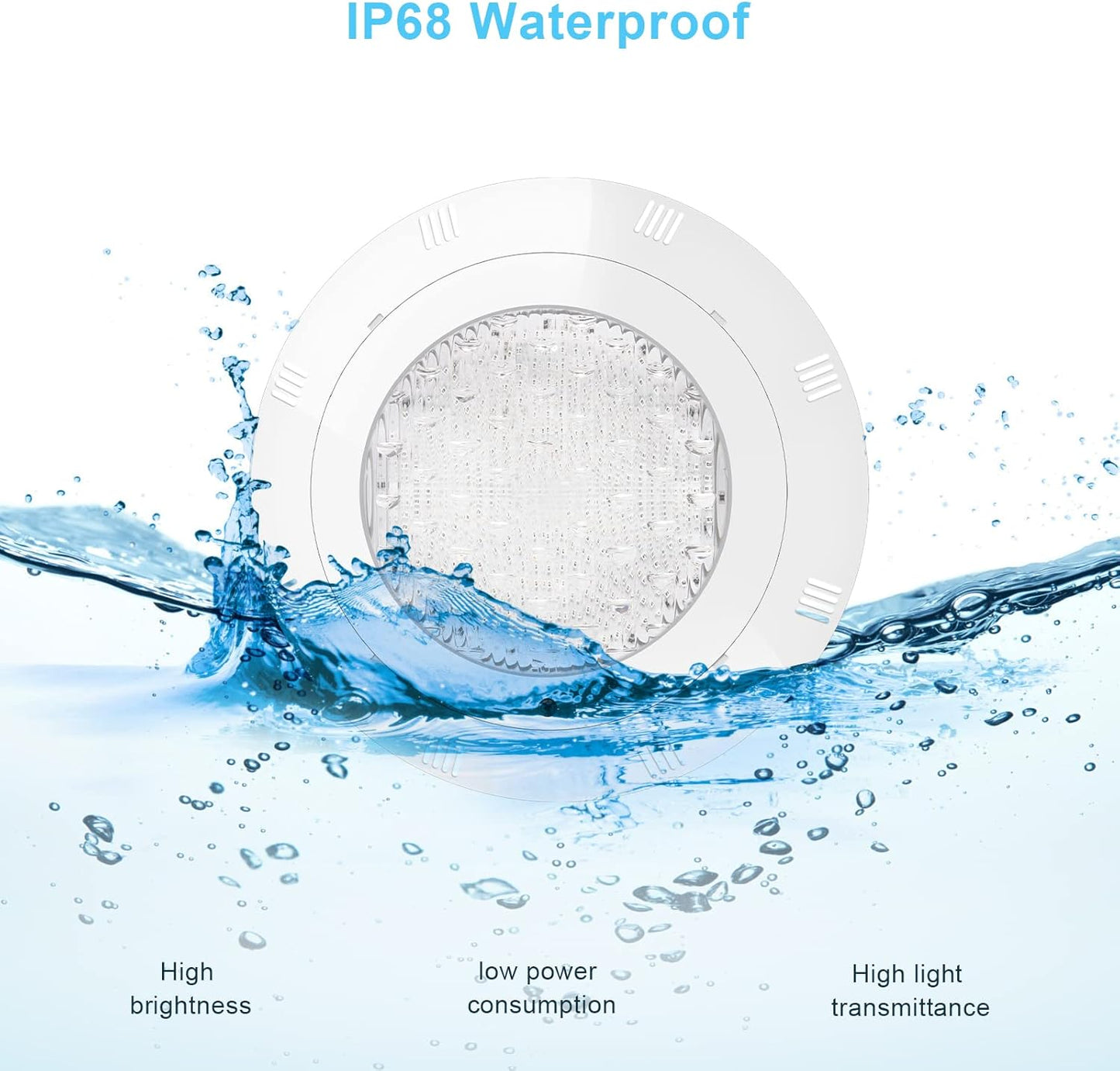 Kingwen LED Pool Lighting Underwater 38 W RGB Pool Headlight Underwater LED Pool Lamps with Remote Control IP68 Waterproof Pool Lamps Underwater 12 V AC/DC