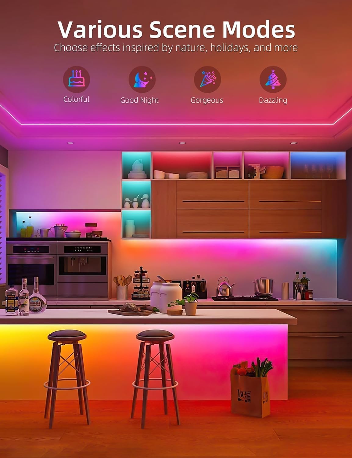 Lamomo RGB LED Strip 10 m, 24 V Neon LED Strip App Control, Waterproof Flexible Outdoor LED Strip, Music Sync Indirect Lighting Strip for Living Room, Bedroom, Playroom