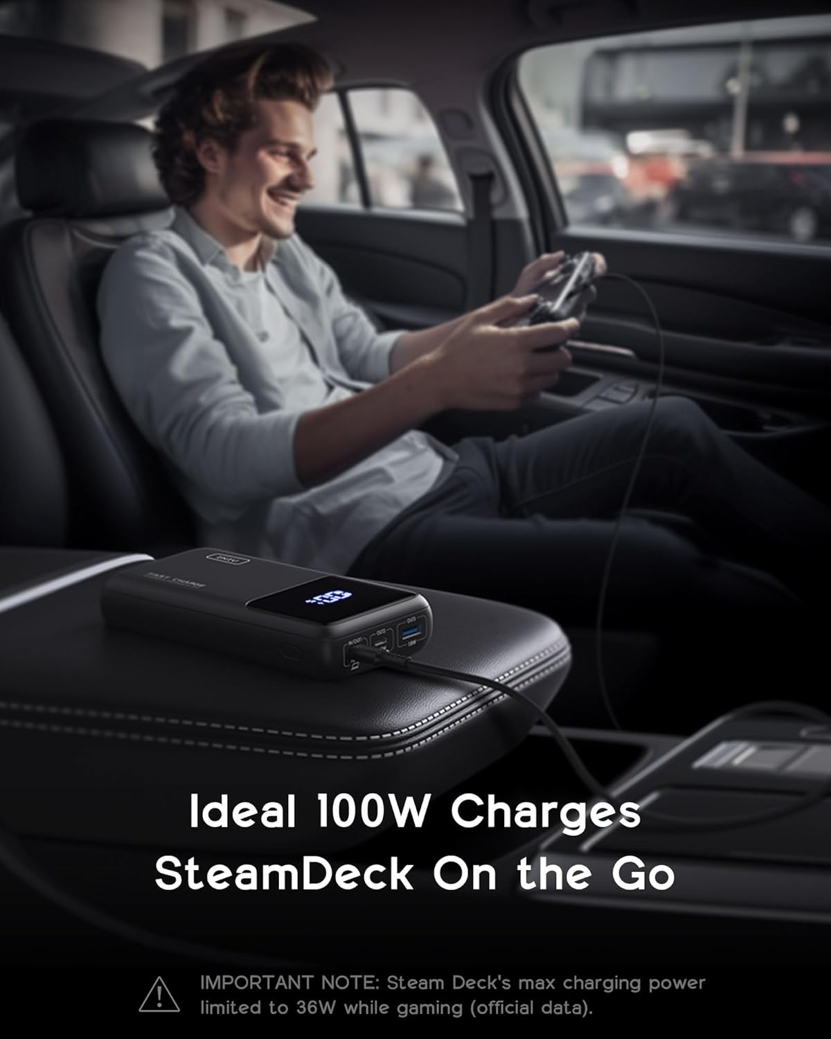 INIU Power Bank, 65W PD 25000mAh Portable Charger, Ultimate USB C 3-Output Fast Charging (Phone & Laptop) with Phone Holder Battery Pack for MacBook, iPhone, AirPods, iPad, Switch, Tablets.