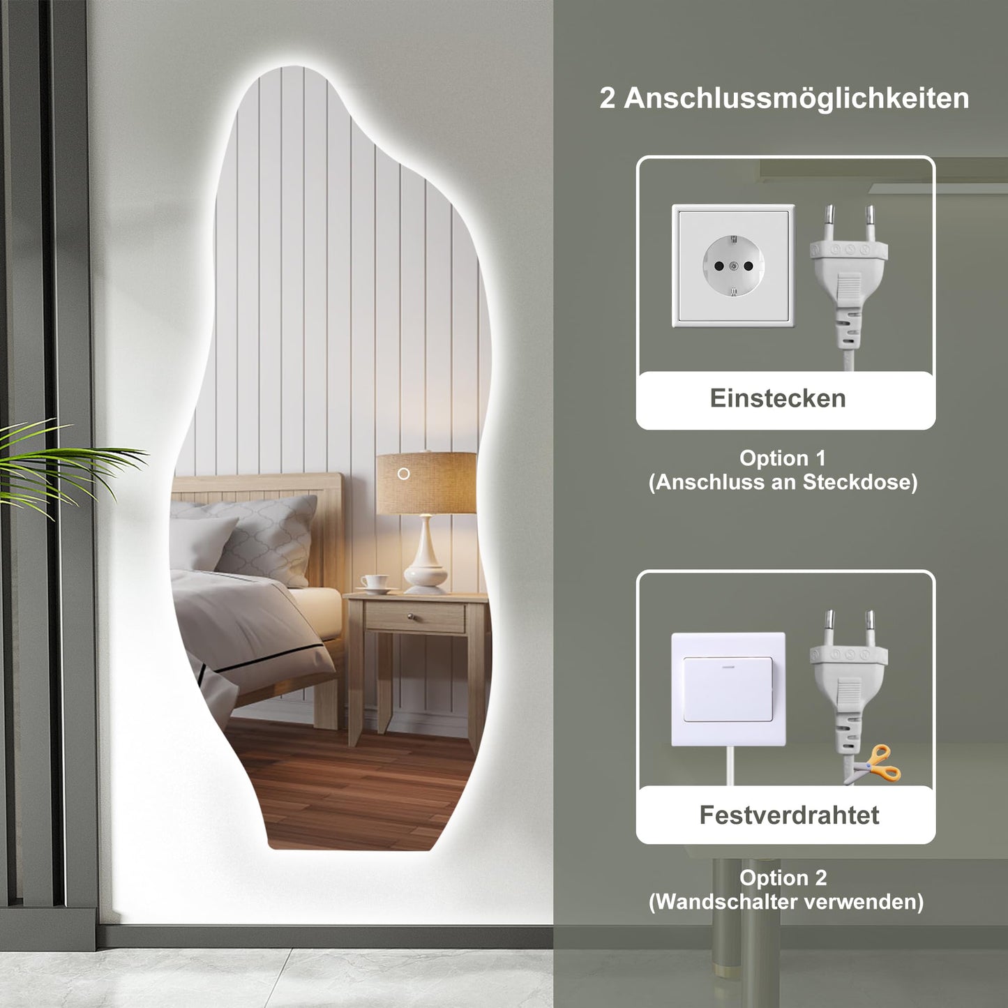 Oglinda LED SDXYSTCE Asymmetrical 120x50 cm IP55 Touch Switch