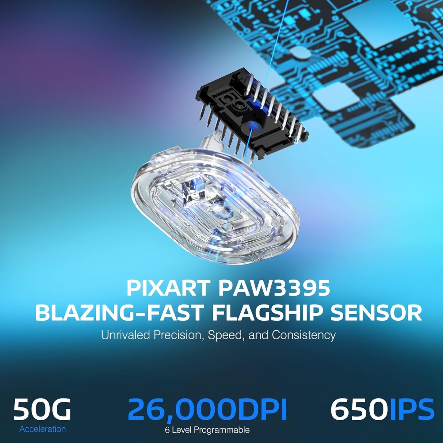 VGN GAMEPOWER x ATTACK SHARK X3 SUPERLIGHT Wireless Gaming Mouse, 49g Ultralight Mice, PixArt PAW3395, 26000 DPI, Tri-mode 2.4G/USB-C Wired/Bluetooth, G502, 200 Hrs Battery, Kailh GM8.0 Switch, Black