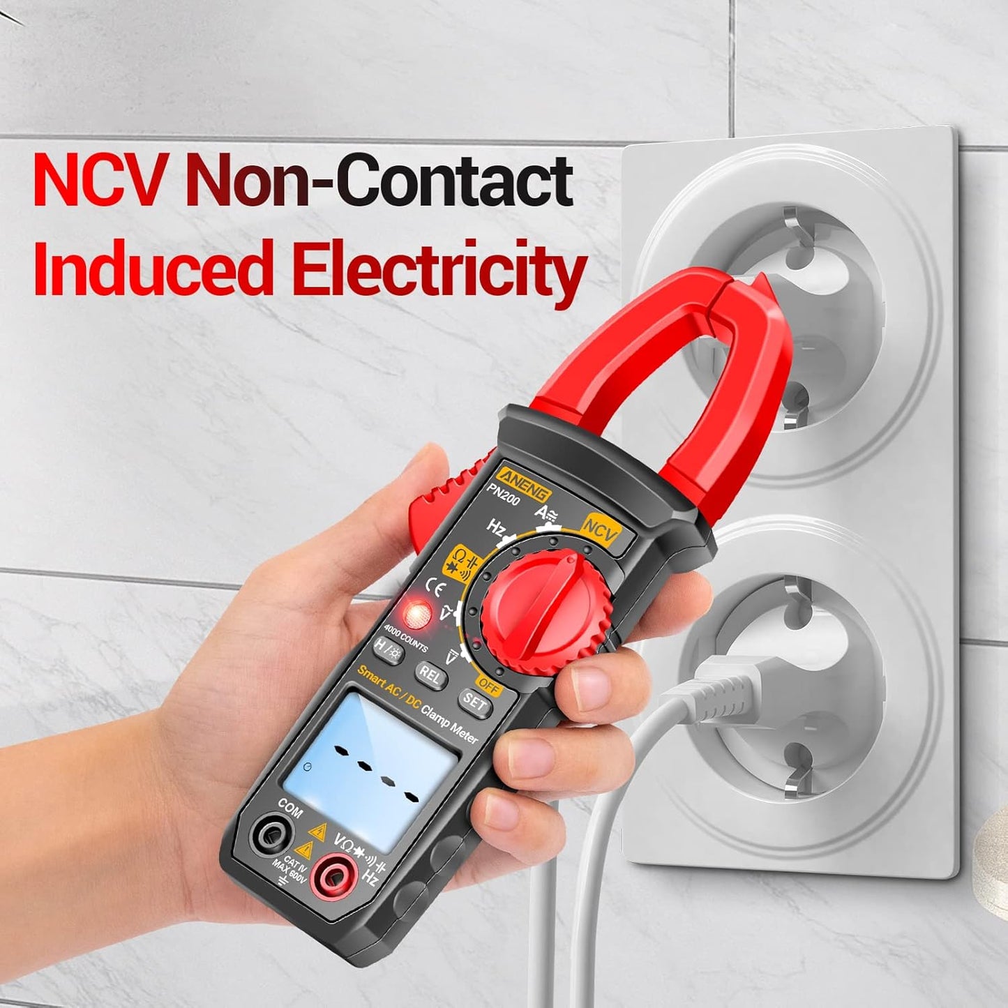 ANENG Digital Clamp Meter Multimeter Tester with AC/DC Current,Voltage, NCV Amp Ohm Volt 4000 Counts Meter Measures Capacitance, Resistance, Diodes, Continuity Frequency Backlight Electrican Tools