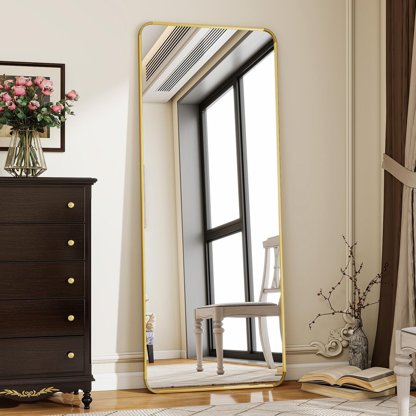 Oglinda Koonmi Full Length 52x161 cm cu rama aluminiu negru