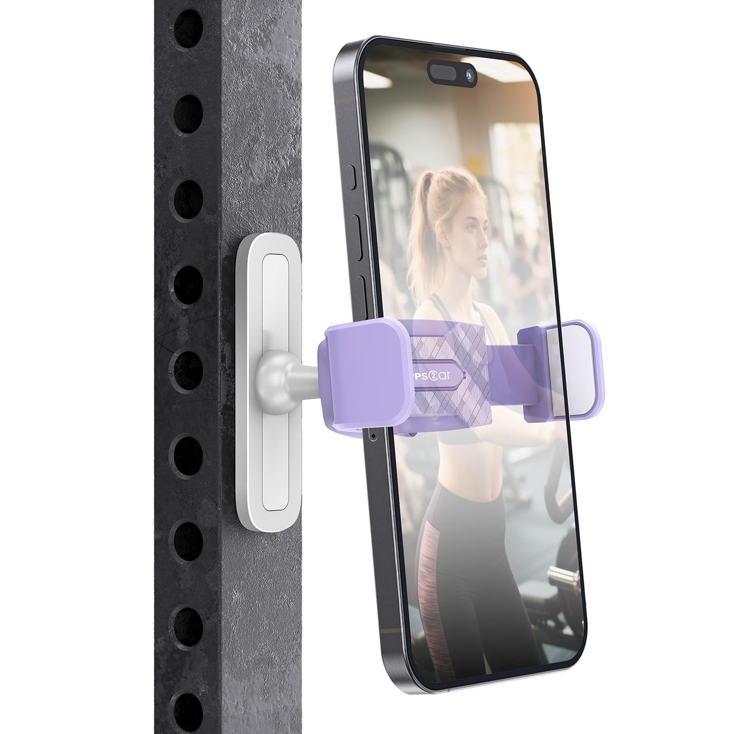 APPS2Car Gym Magnetic Phone Holder, 360 Adjustable, Compatible with 4.7-6.5" Smartphones, Alloy Base and Joint, Black