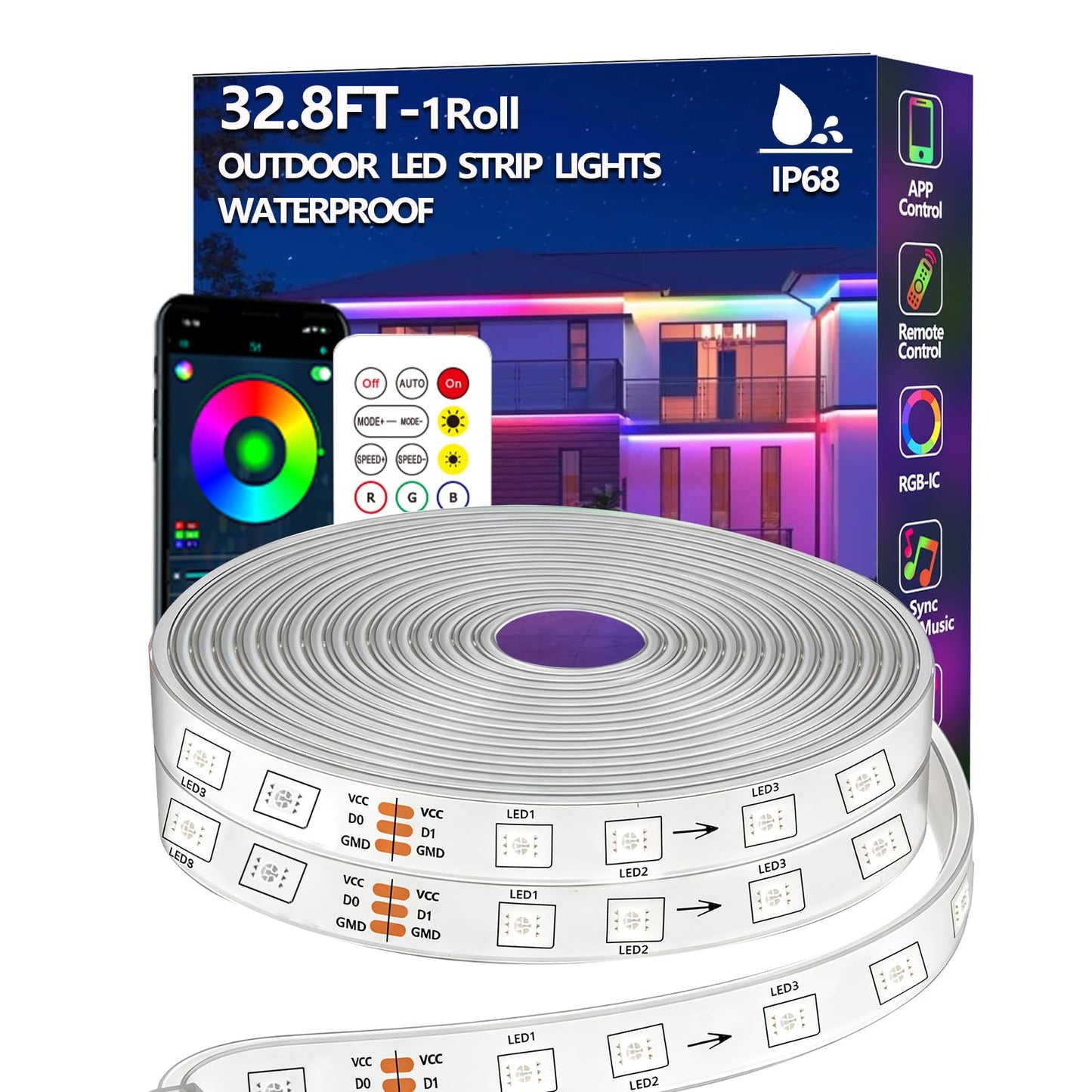 Banda LED Outdoor Magic Lantern 20 M IP68 RGB Bluetooth 24V