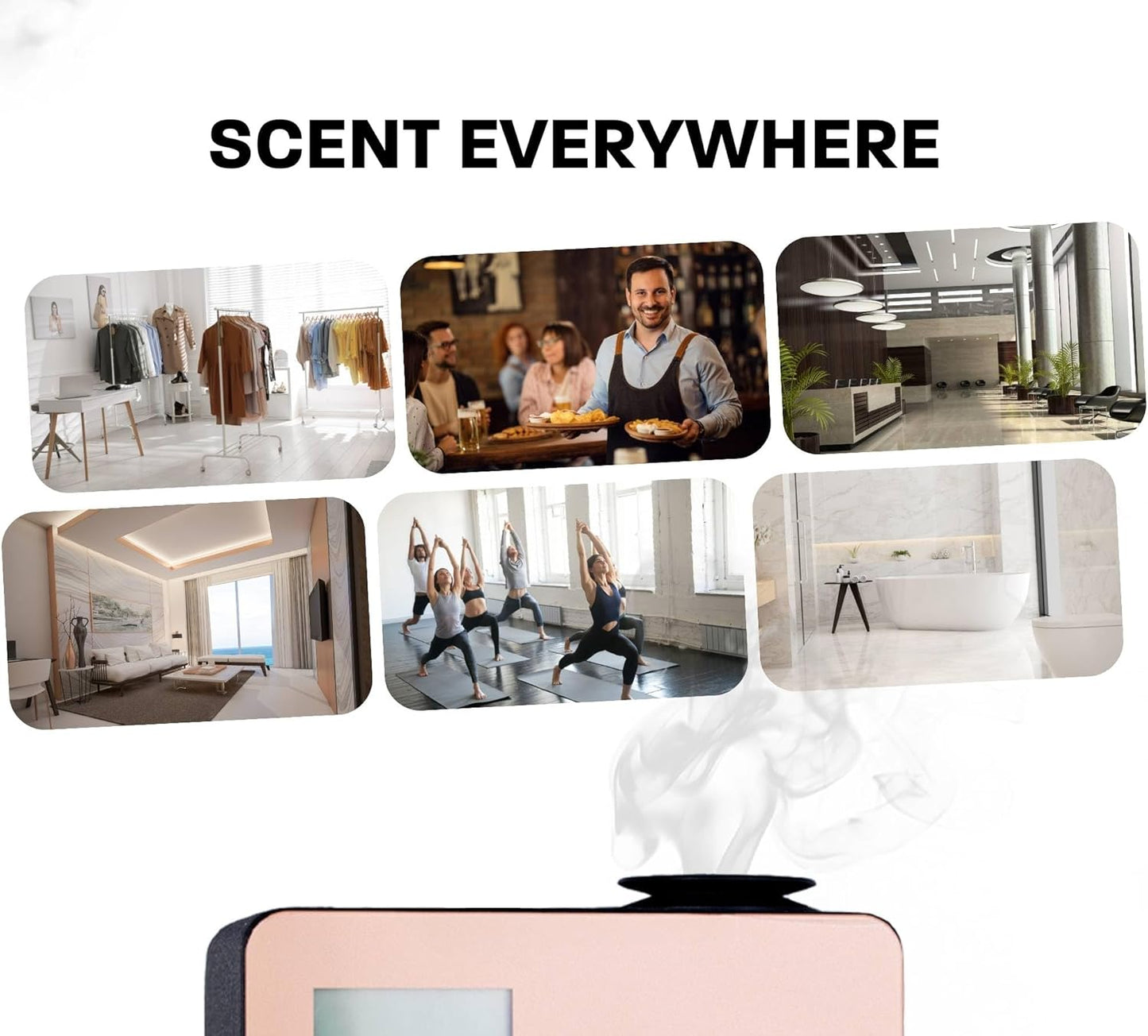 OmBiance Essential Oil Diffuser Aromatherapy - Waterless Diffusers for Essential Oils, No Water, No Heat, Noiseless - Office - Large Room Home Hotel Lobby Sauna SPA Business