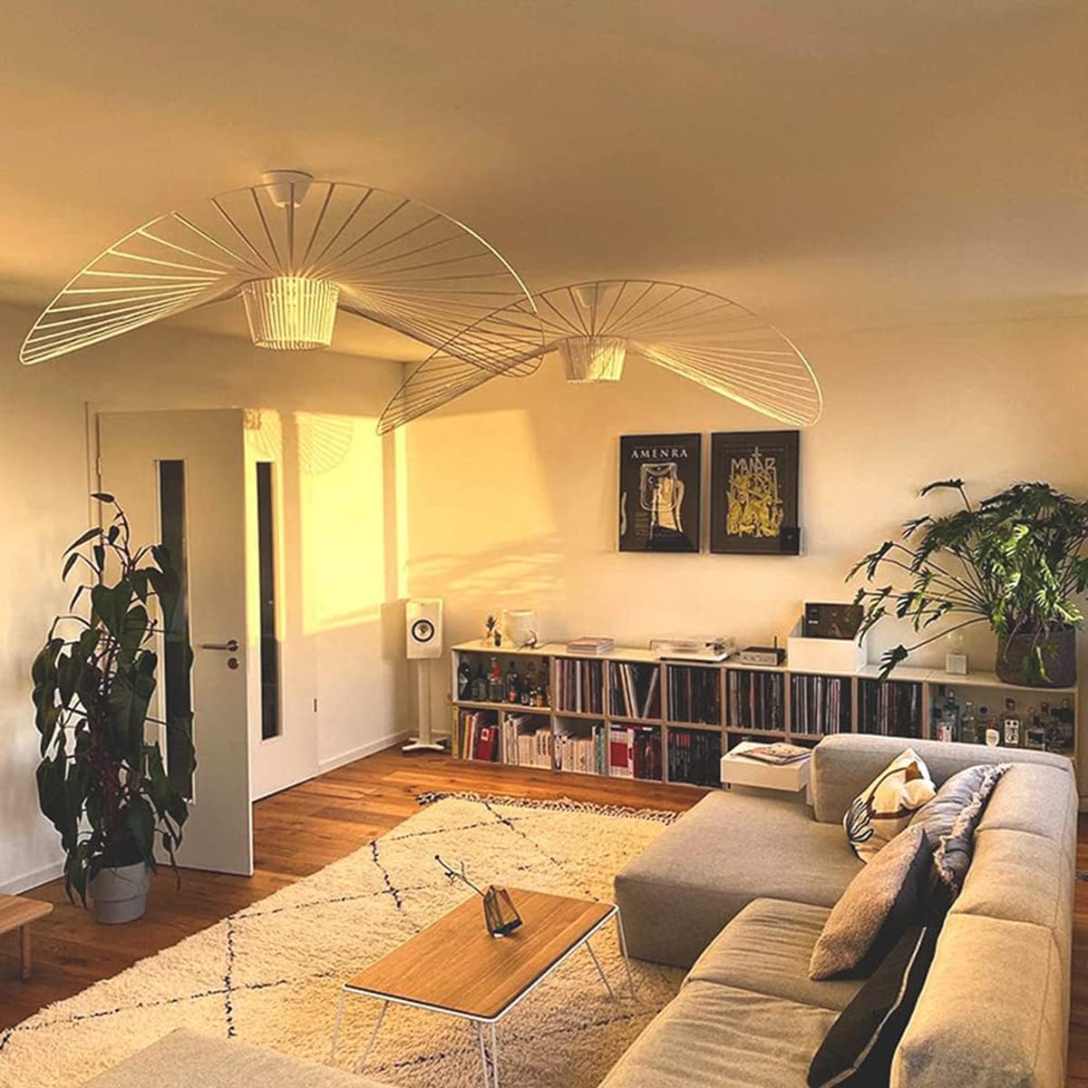 Vertigo Lamp White 120 cm, Hut Pendant Light Vintage, Modern Pendant Light Made of Fibreglass/Polyurethane, Height Max. 170 cm (Adjustable), with E27 Socket (White, 120 cm)
