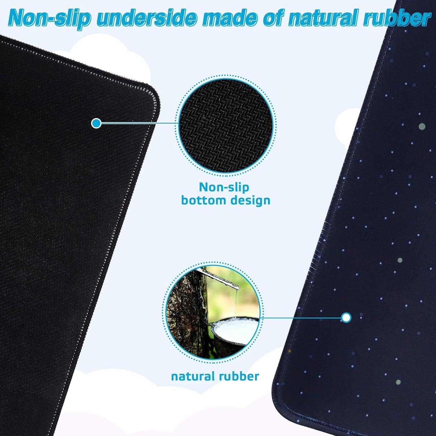 Mouse Mat Gaming Mouse Mat XXL 900 x 400 mm Desk Mat Large Mouse Mat White Mouse Pad Mouse Pad Earth Rocket Mouse Mat with Motif for PC Office Desk Mat Laptop Computer