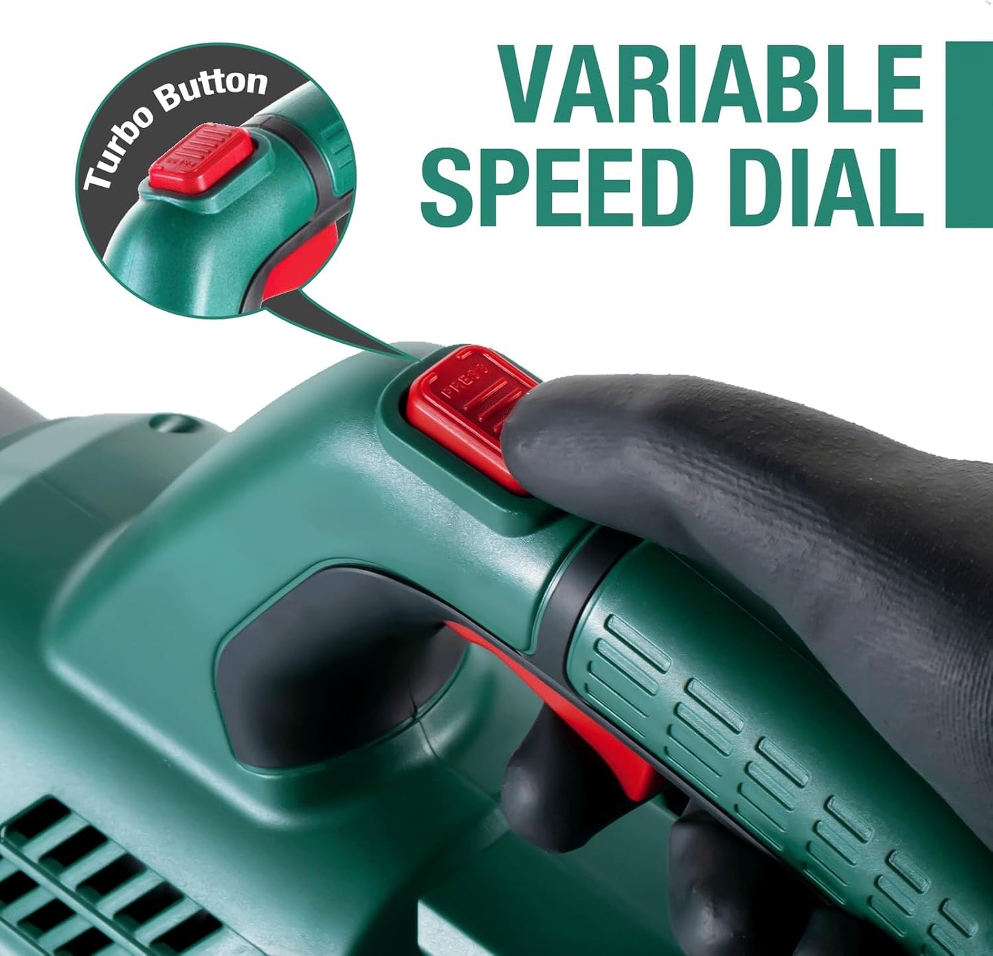 POSENPRO Battery Leaf Blower 20 V, Leaf Blower Battery 155 km/h 480 m³/h, Max 23000 RPM, Battery Blower Leaf Blower 2-Speed, Leaf Blower with 4000 mAh Battery and Charger, for Garden, Lawn Care, Snow