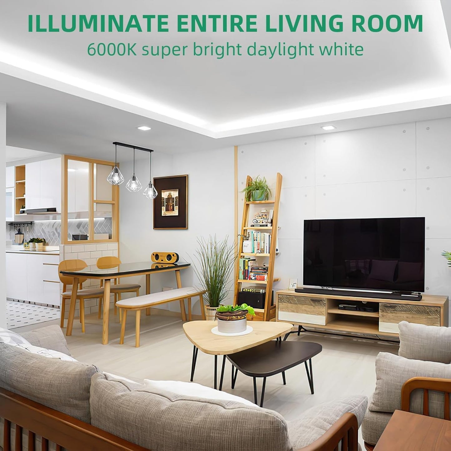 Lamomo LED Strip Light 20M, White Dimmable Neon Light Strip, 24V Waterproof Led Rope Light, 6000K Silicone DIY Flexible Led Lights for Bedroom, Indoor, Outdoor Decor
