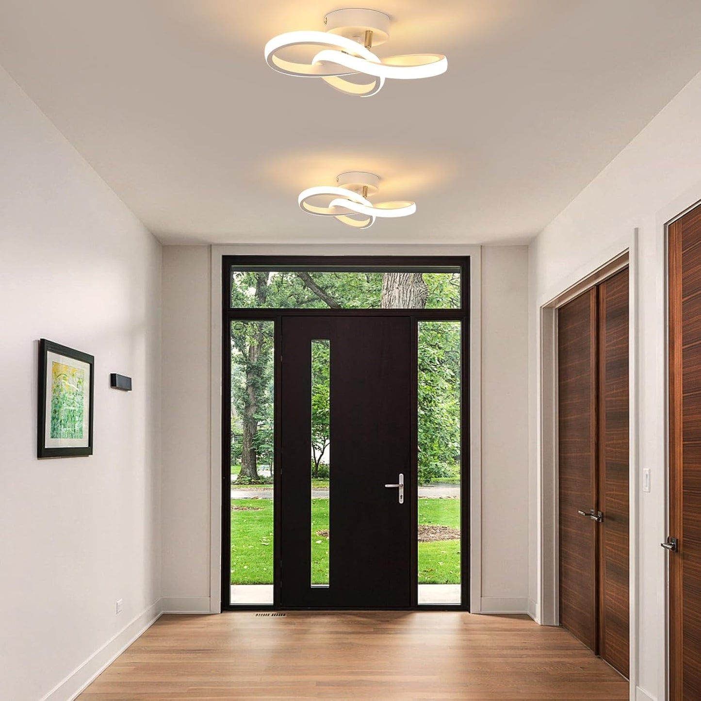 Comely LED Ceiling Light, 22 W, 2500 lm, Modern, Warm White Light, 3000 K, Creative Flower Shape, Acrylic Lamp, White, for Bedroom, Dining Room, Kitchen, Hallway, Balcony