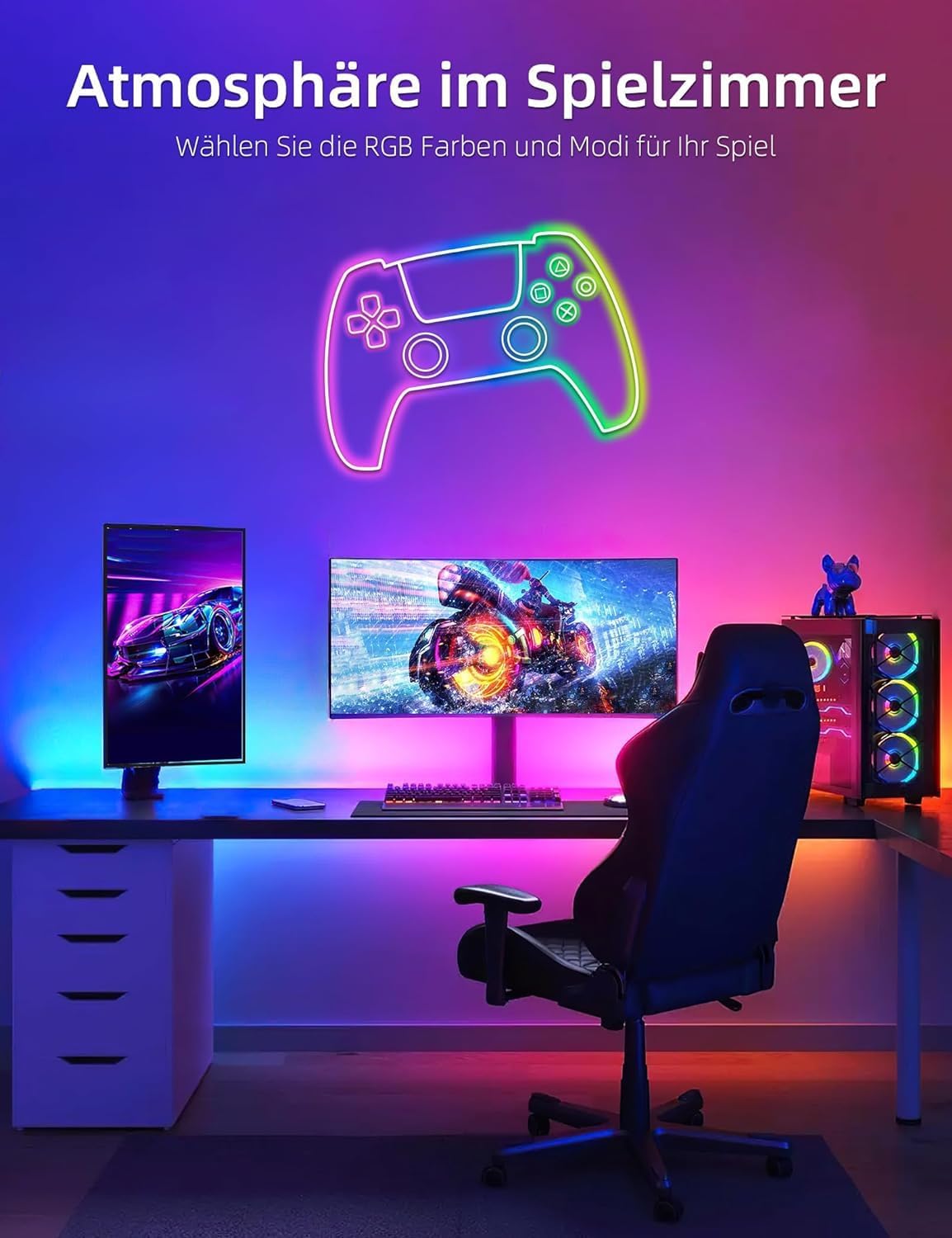 Lamomo RGB LED Strip 10 m, 24 V Neon LED Strip App Control, Waterproof Flexible Outdoor LED Strip, Music Sync Indirect Lighting Strip for Living Room, Bedroom, Playroom