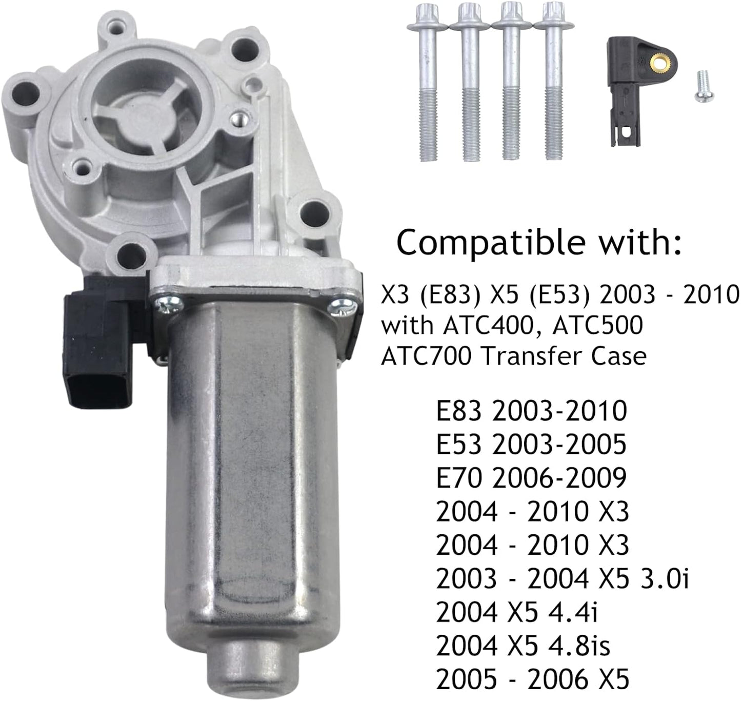 Bisenya Transfer Case Shift Actuator Shift Motor Compatible with X3 X83 F25 X5 E53 E70 F15 F85 X6 E71 E72 27103455135 27107555297 27107599890