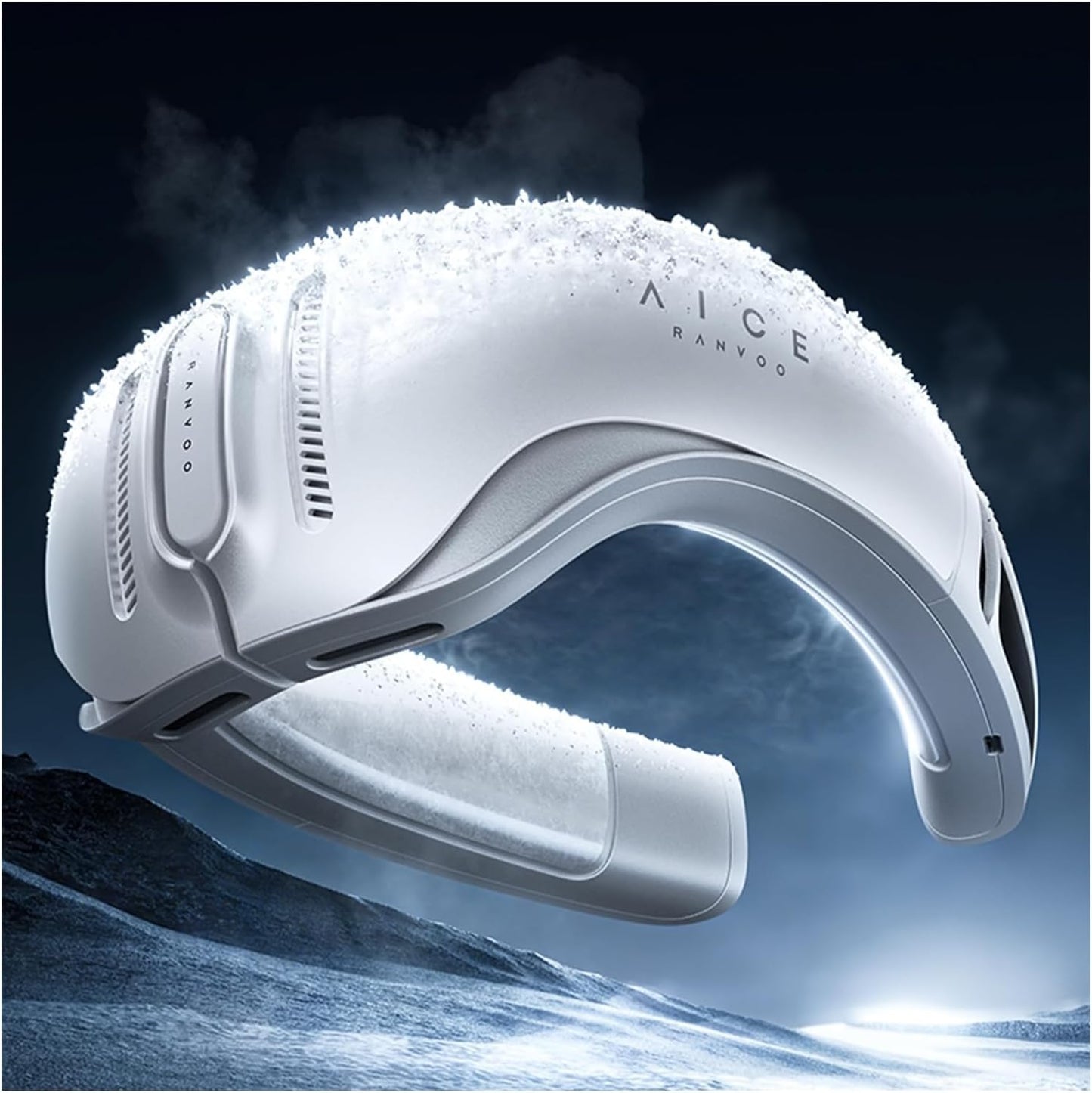 RANVOO 2024 AICE LITE AI Collar Air Conditioner: No.1 in Size, Coolness & Portability. 24H Cooling, Rechargeable, 6000mAh. Personal Cooling Device That Blows Cold Air. Ice White Gift