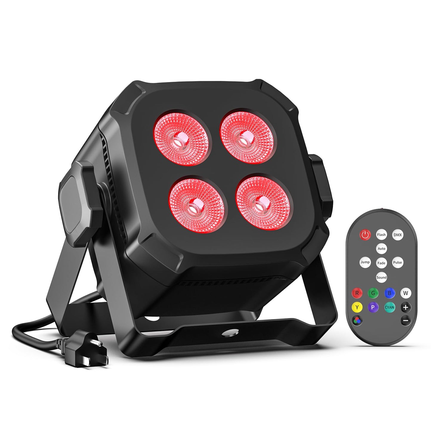 Proiector LED RGBW 4 buc DMX 40W cu telecomanda si moduri multiple