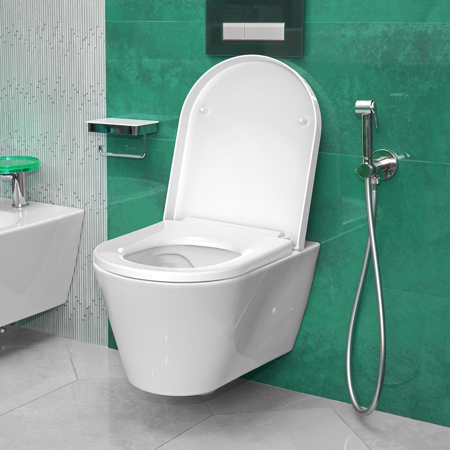 Colac WC STOREMIC D Shape Soft Close PP Alb 46.6 x 36 cm