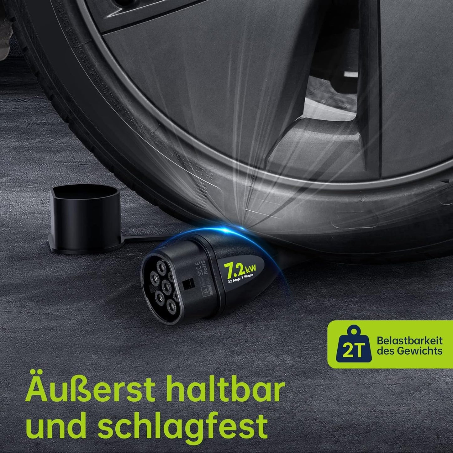 SYNCWIRE Typ 2 Ladekabel 7.2kW 8m 32A 1 Phasig, Mode 3 EV Ladekabel Typ 2 auf Typ 2 für EV & PHEV für Model S/X/Y/3, ID.3, ID.4, ID.5, E-Tron, e-208, I4, IX1, Kona, XC40, ENYAQ, Zoe usw