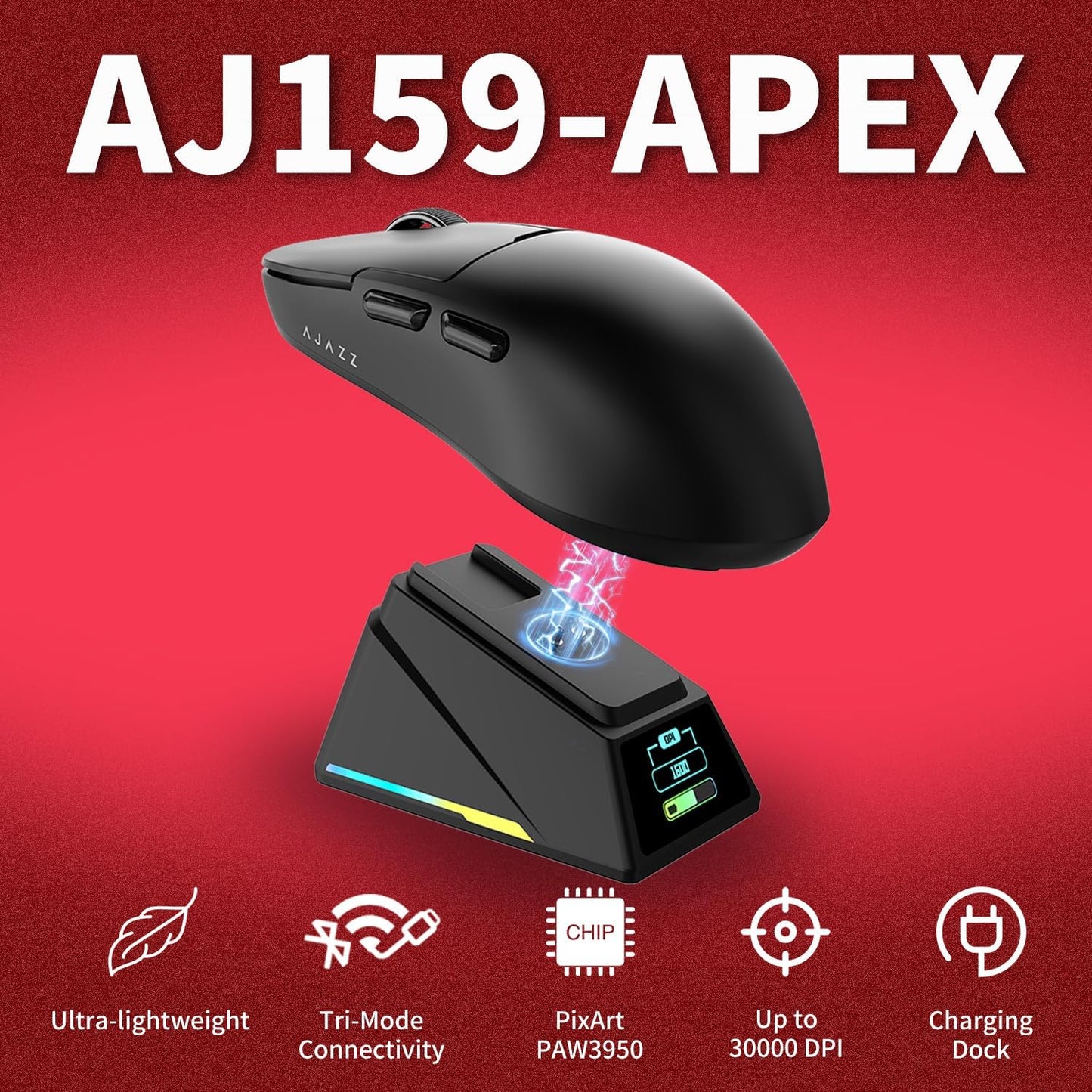 Mouse Gaming AJAZZ 88g, 8000Hz