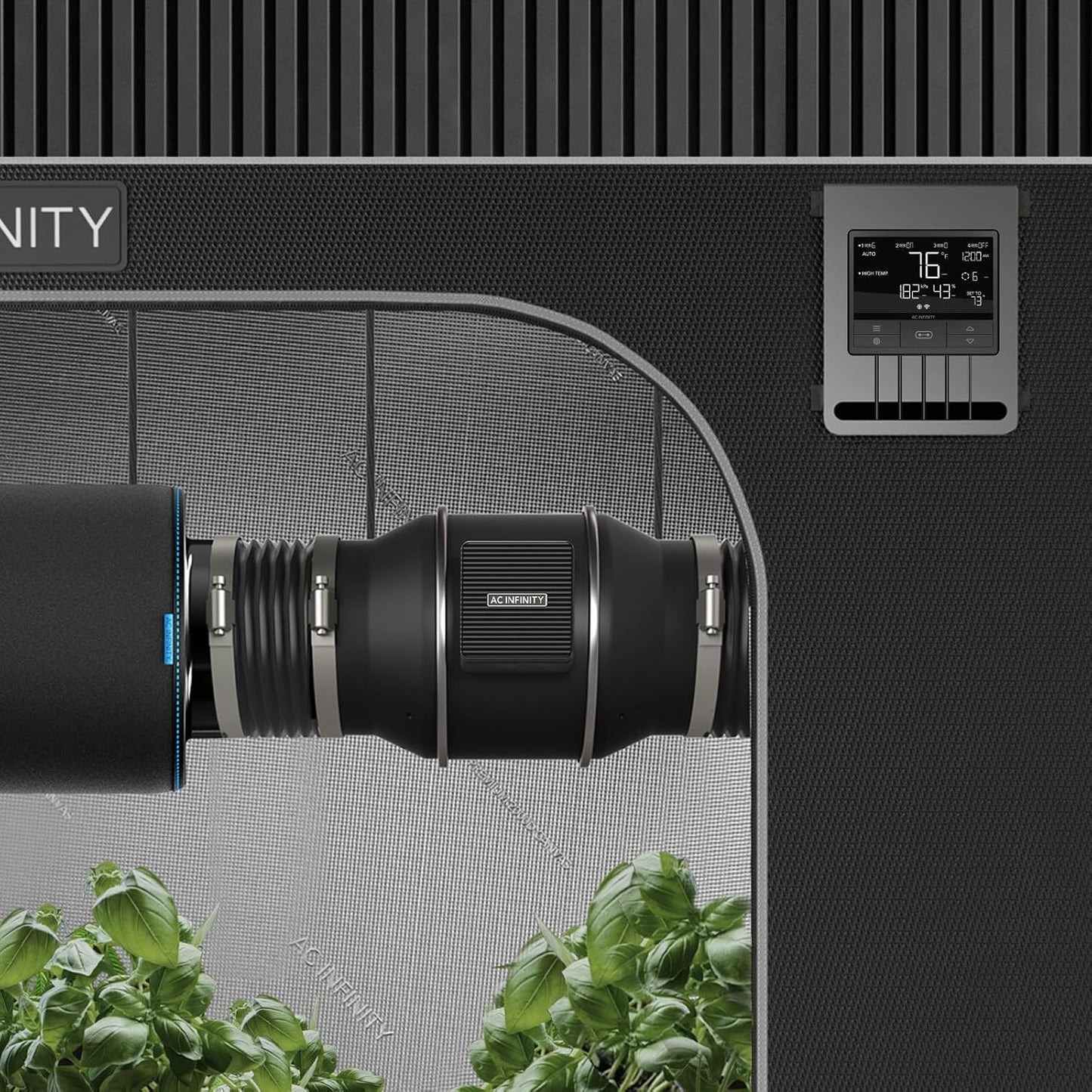 AC Infinity Air Filtration PRO Kit 100mm, Inline-Ventilator, Temperatur Luftfeuchtigkeit VPD Controller mit WiFi-App-Steuerung, Kohlefilter, Luftführung, Belüftungssystem für Wachstumszelte