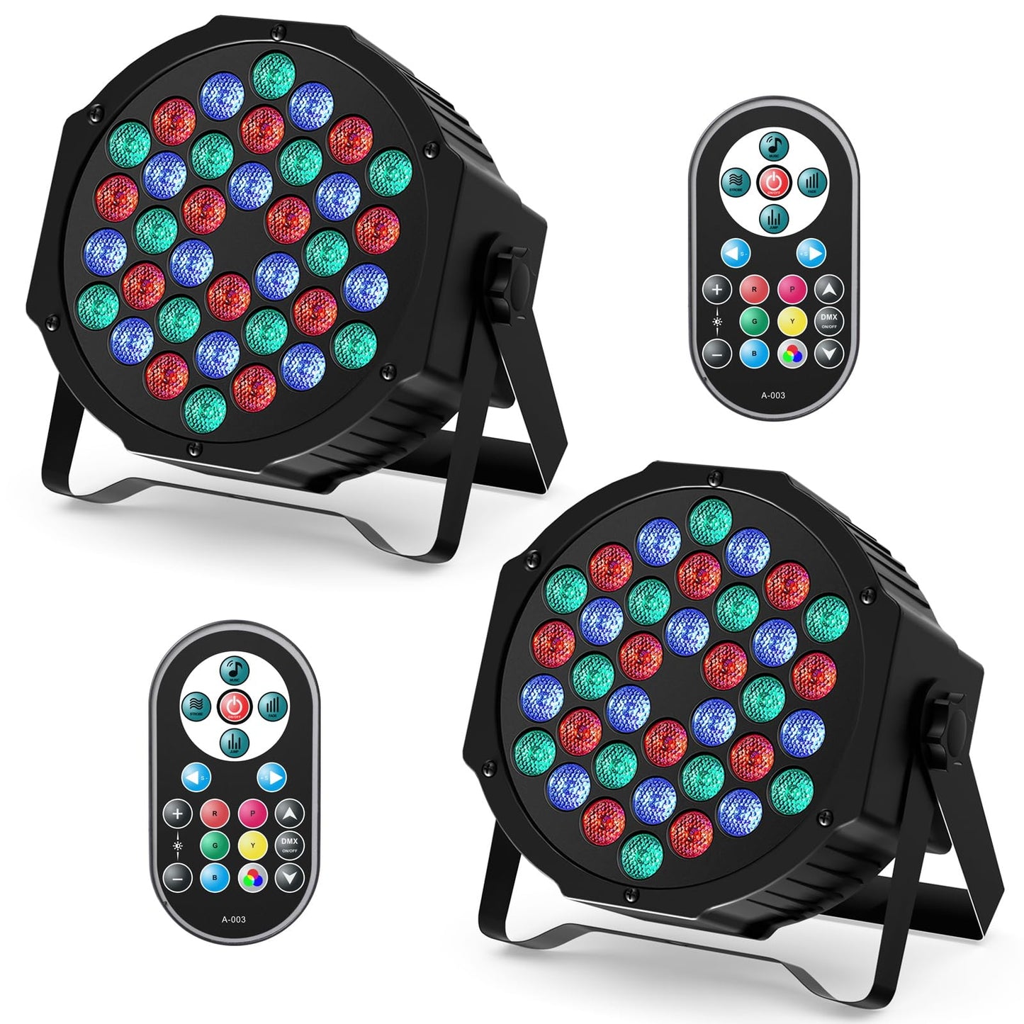 Set lumini scena UKing 1082X4EUB 72W RGB DMX cu telecomanda