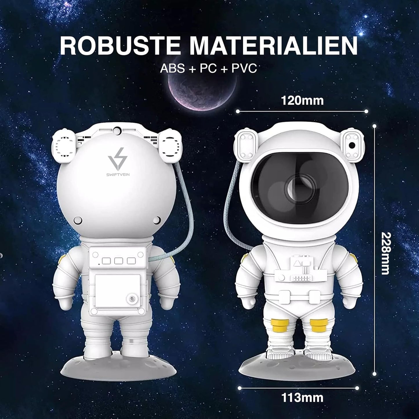 SWIFTVEIN Astronaut LED Starry Sky Projector, Galaxy Light with Remote Control and Timer, Star Projector Kids and Adults, Smart Star Projector White