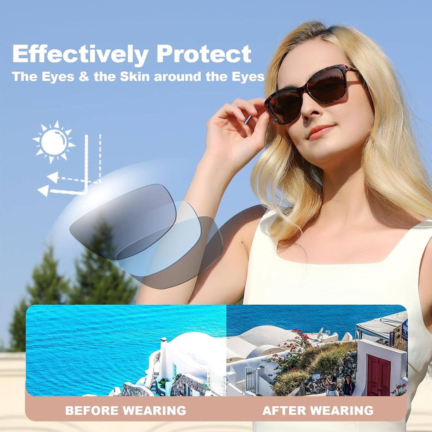 Missfive Pack of 2 Vintage Bifocal Sunglasses with Prescription Women's Classic Reading Sunglasses Women Black Turtle Retro Cat Eye Glasses, UV Protection Sunglasses for Driving, +2.5