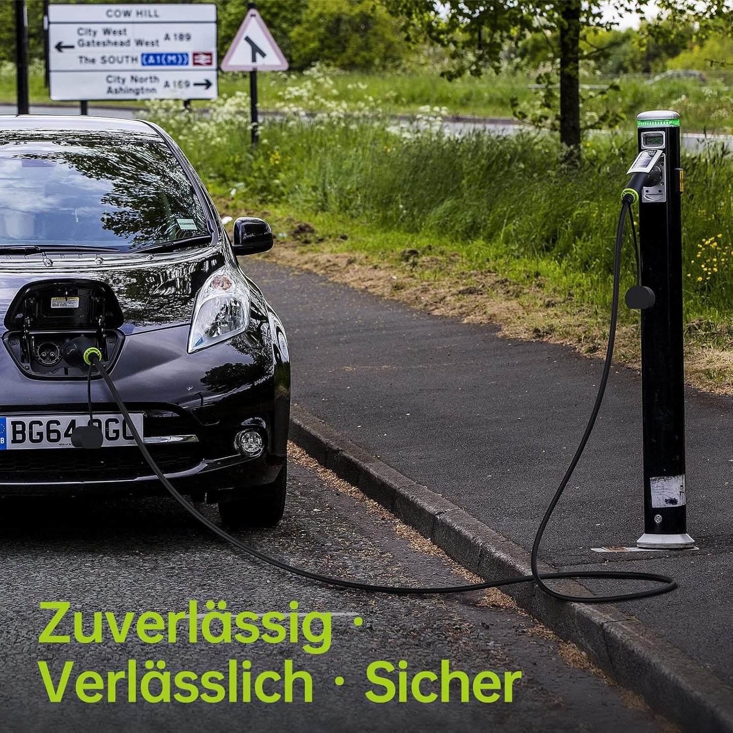 SYNCWIRE Typ 2 Ladekabel 7.2kW 8m 32A 1 Phasig, Mode 3 EV Ladekabel Typ 2 auf Typ 2 für EV & PHEV für Model S/X/Y/3, ID.3, ID.4, ID.5, E-Tron, e-208, I4, IX1, Kona, XC40, ENYAQ, Zoe usw