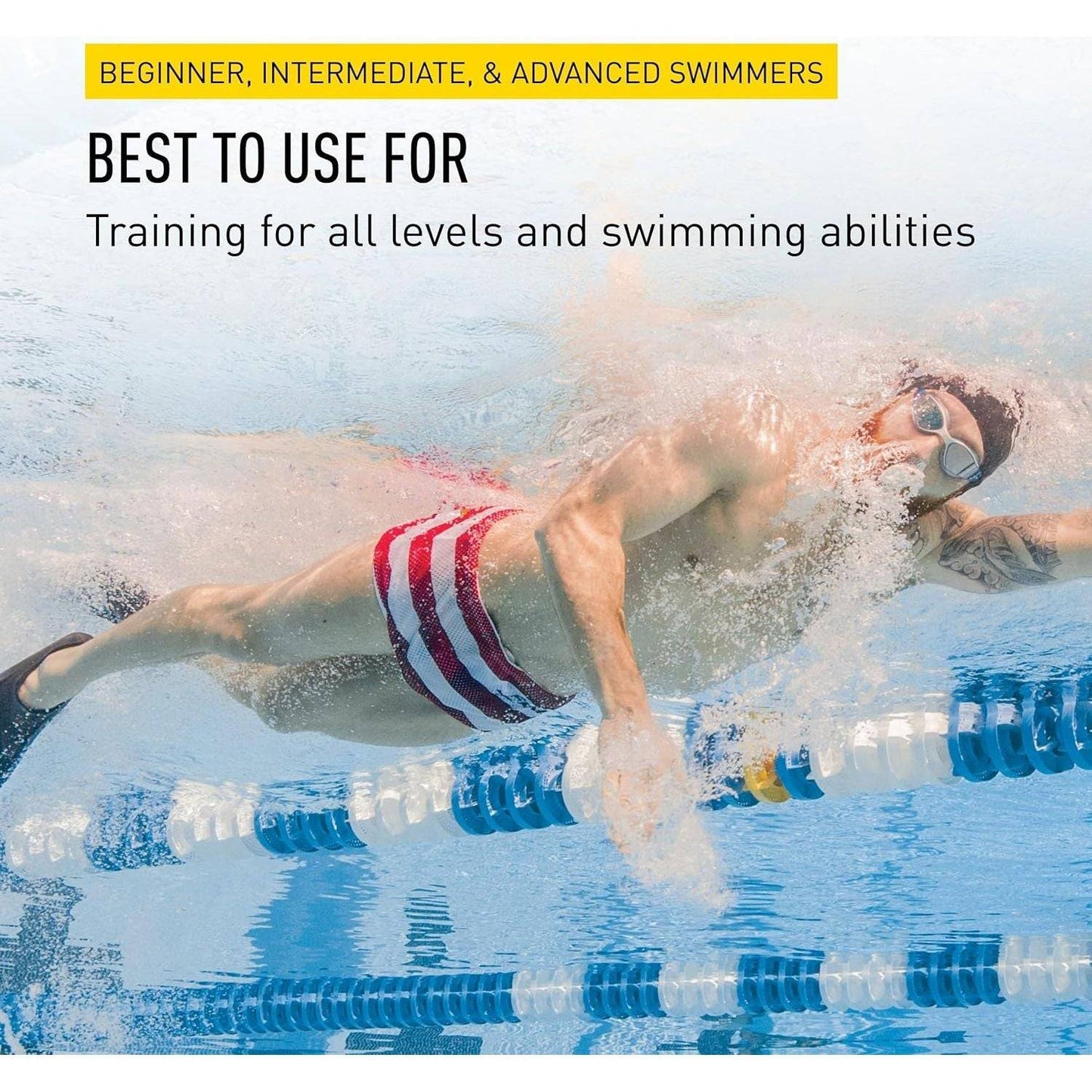 FINIS Long Floating Swim Fins - Training Fins for All Ages - Improves Kick Technique & Body Position