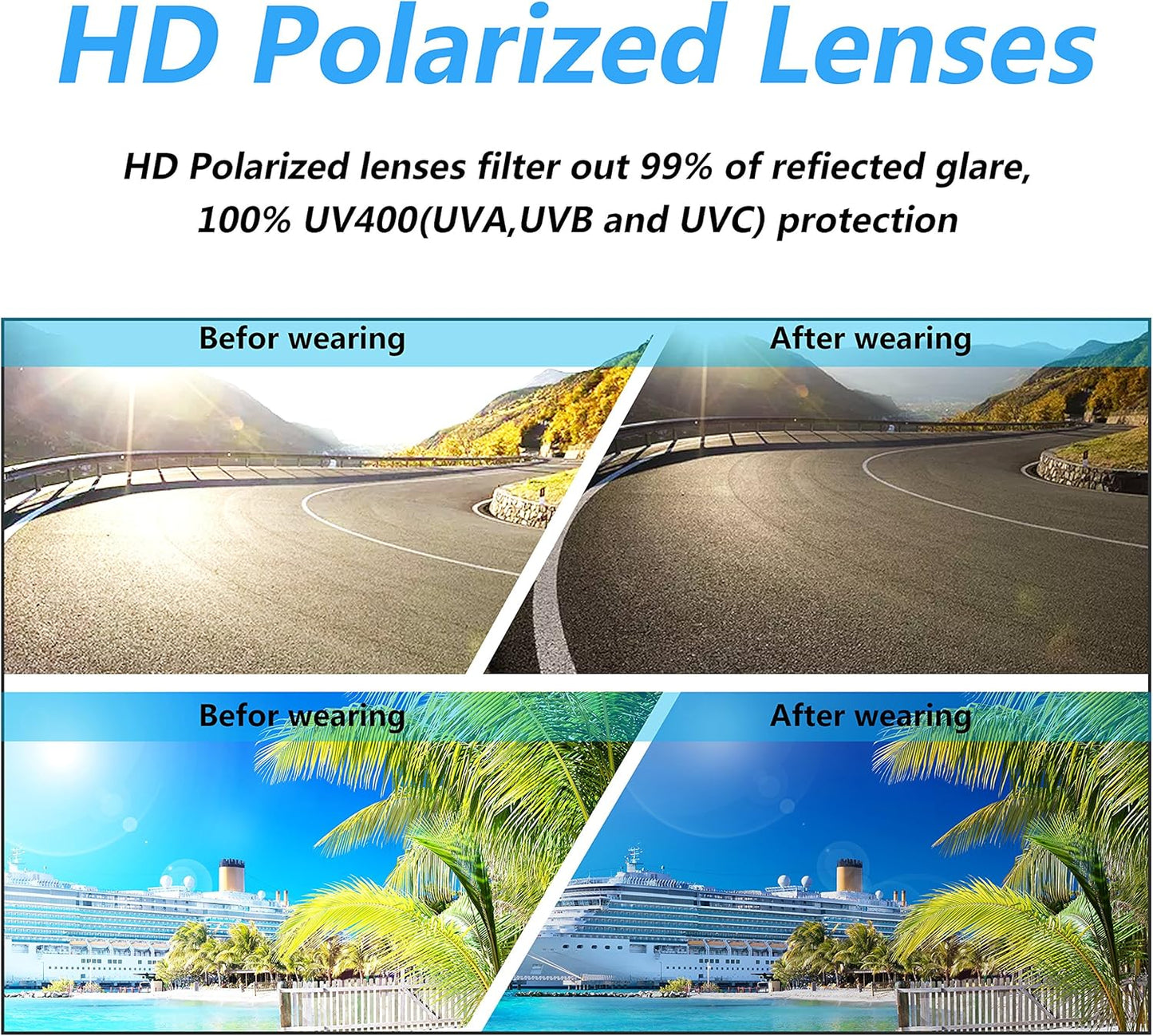 PUKCLAR Men’s Polarised Sunglasses, Sports Glasses, Cycling Glasses, Drivers Glasses, UV400 Protection, Category 3 Lens, CE Certified