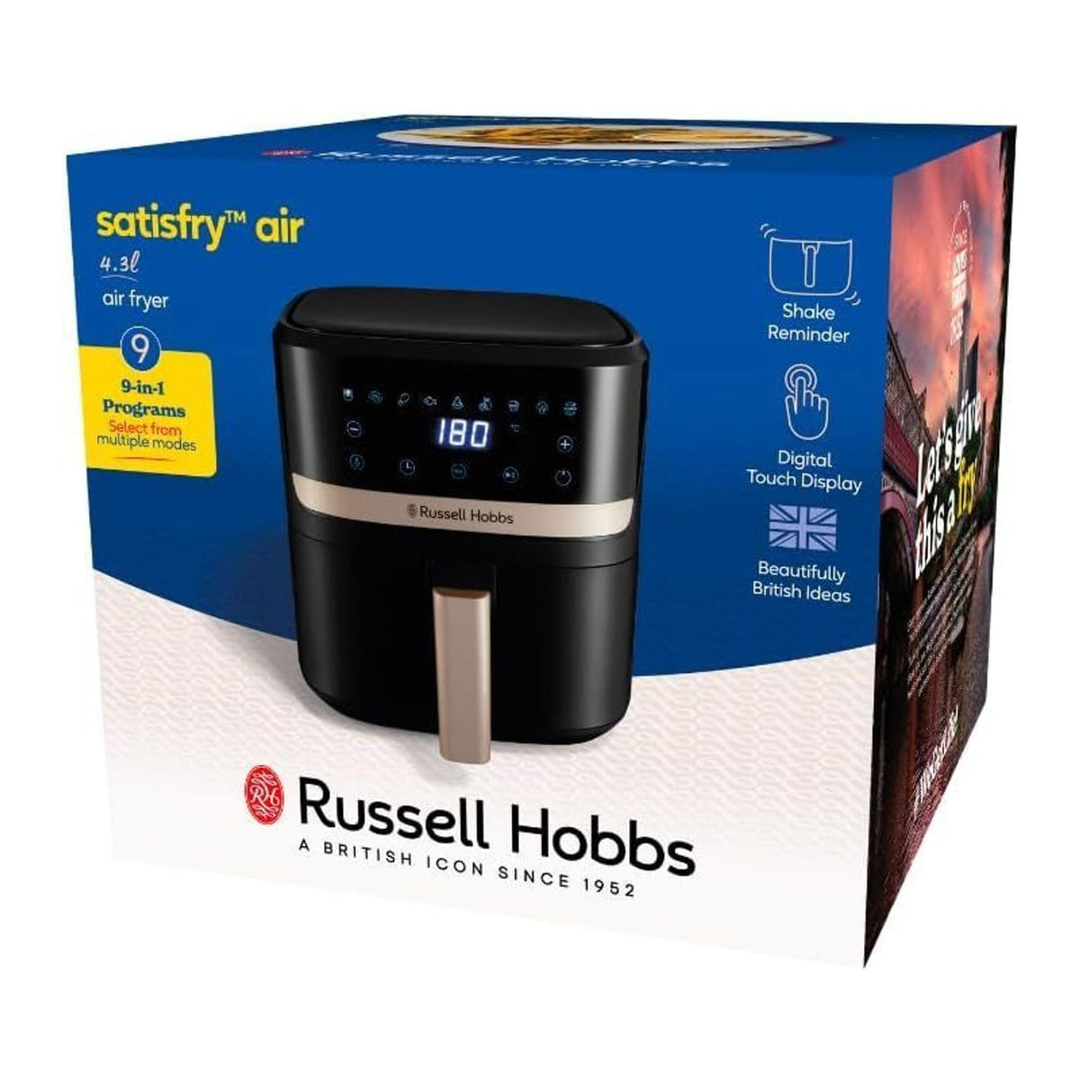 Friteuza cu aer cald Russell Hobbs Satisfry Rapid Air, 4,3 L, neagra